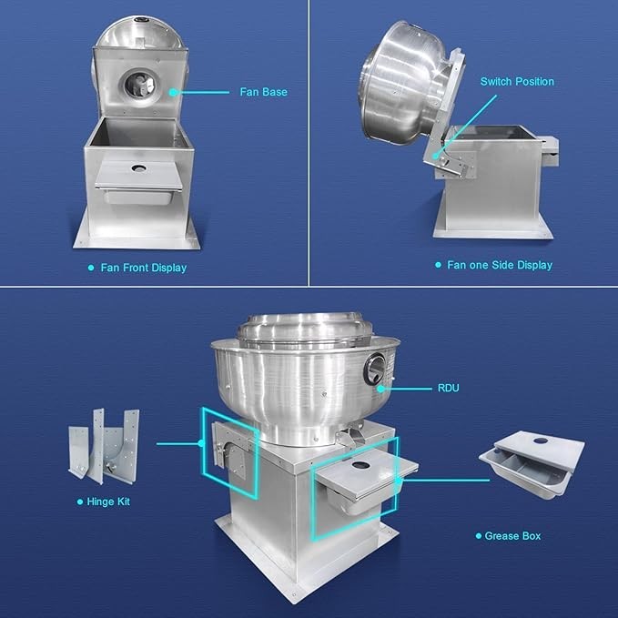 Grease Box For Restaurant Canopy Hood Exhaust Fan 3.74” Deep Drip Pan