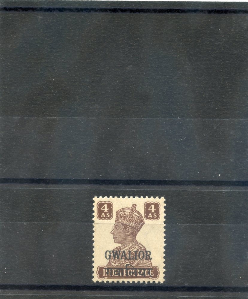 INDIA (GWALIOR) Sc 108(SG 126)**VF NH 1942 4a BROWN $20
