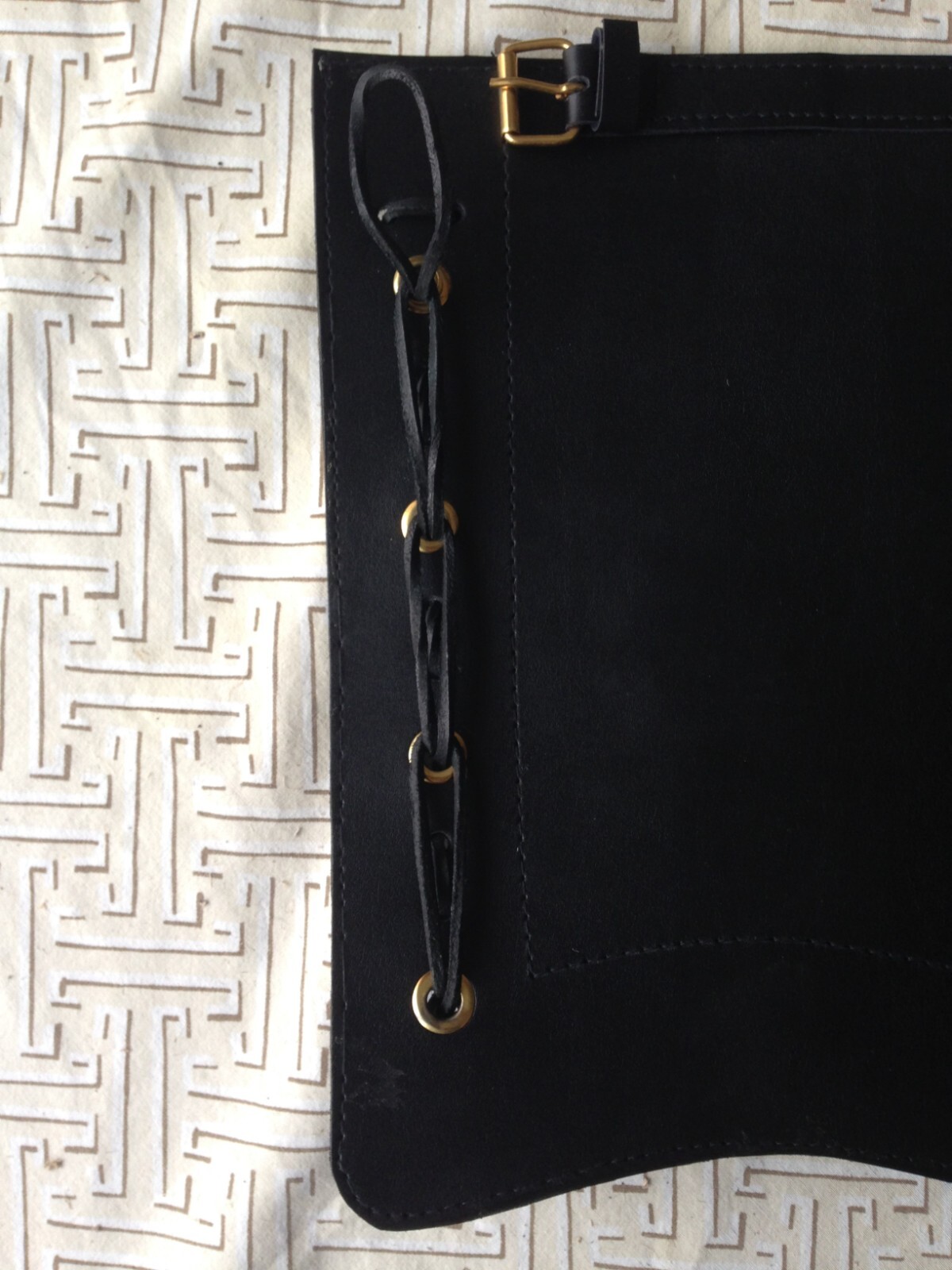 Reproduction Victorian Black leather gaiters LARGE British Army Zulu war