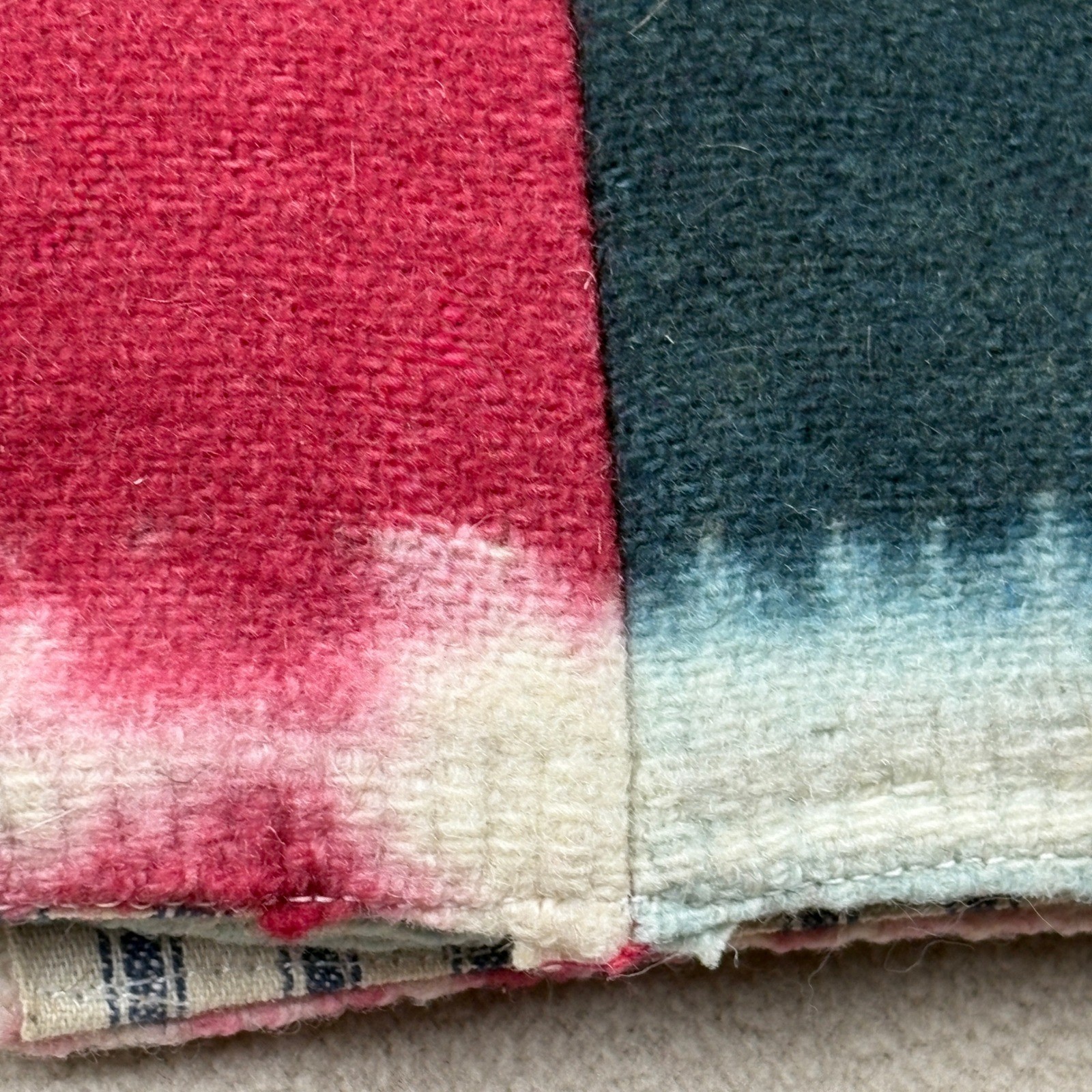 Antique Native American Wool Vest w Old Beaded Detail Cloth Lining Conch Shells