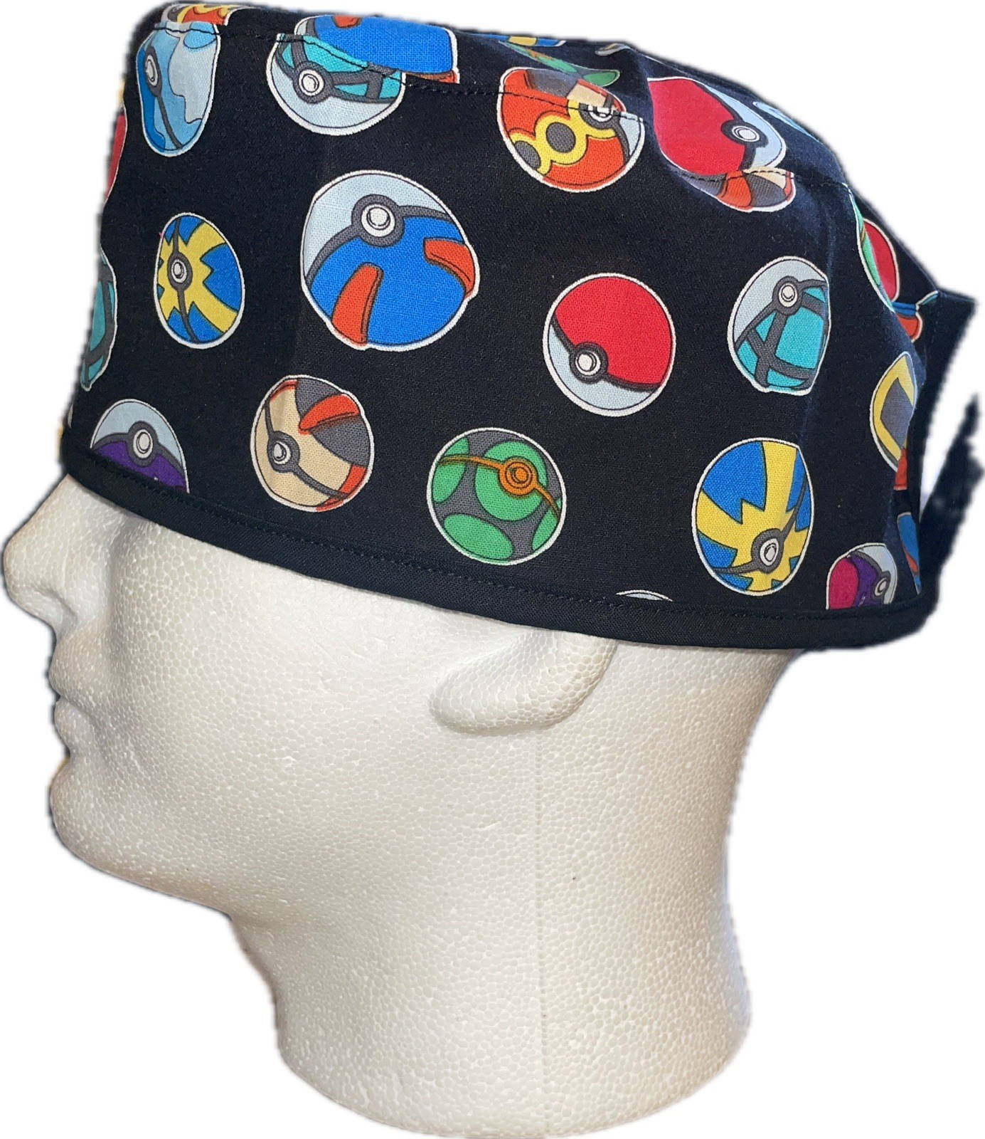 Pokémon Black Circles Scrub Hat Chemo Cap