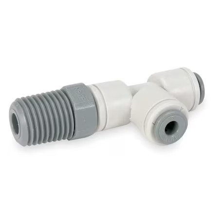 John Guest Pi110821s-Pk10 Push-Fit Tee Fitting, 1/4 In Tube Size, Acetal, Gray,