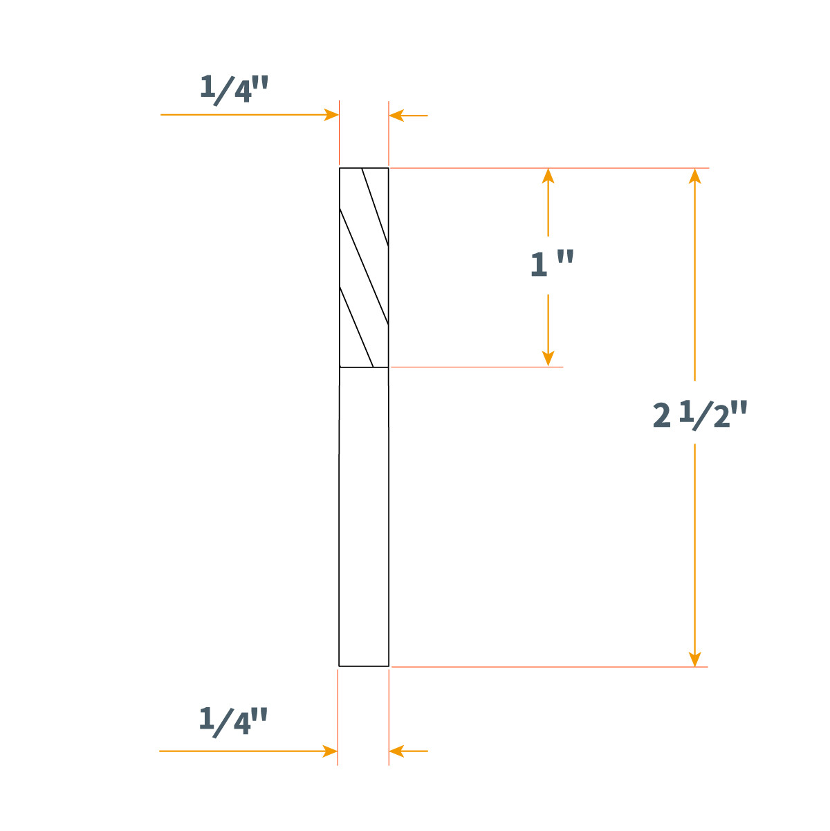 POWERTEC Solid Carbide Router Bit, Spiral Down Cut, 1/4" Shank x 1/4 Dia (73004)