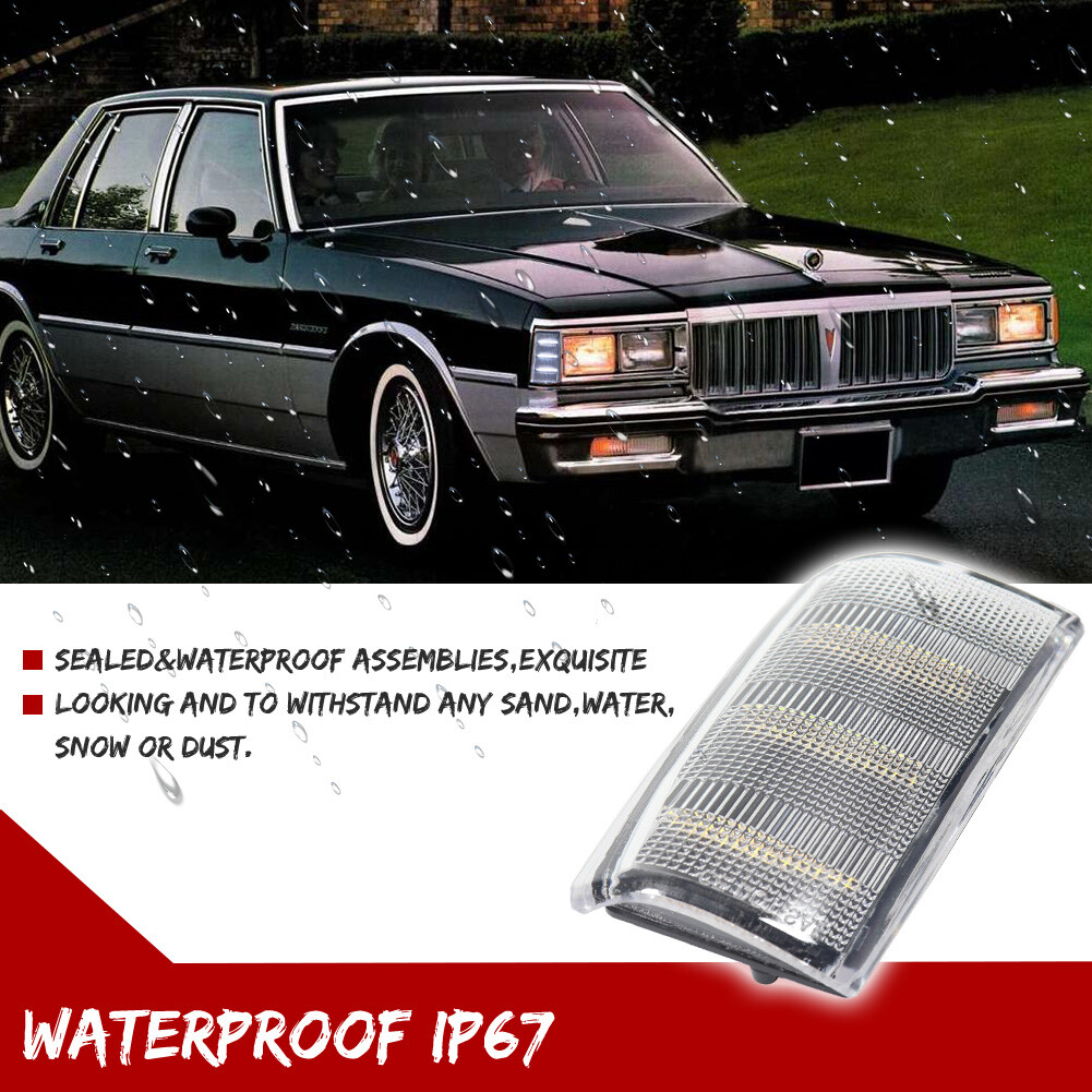 Clear Lens White LED Side Marker Corner Light For 1981-1985 Chevy Impala Caprice