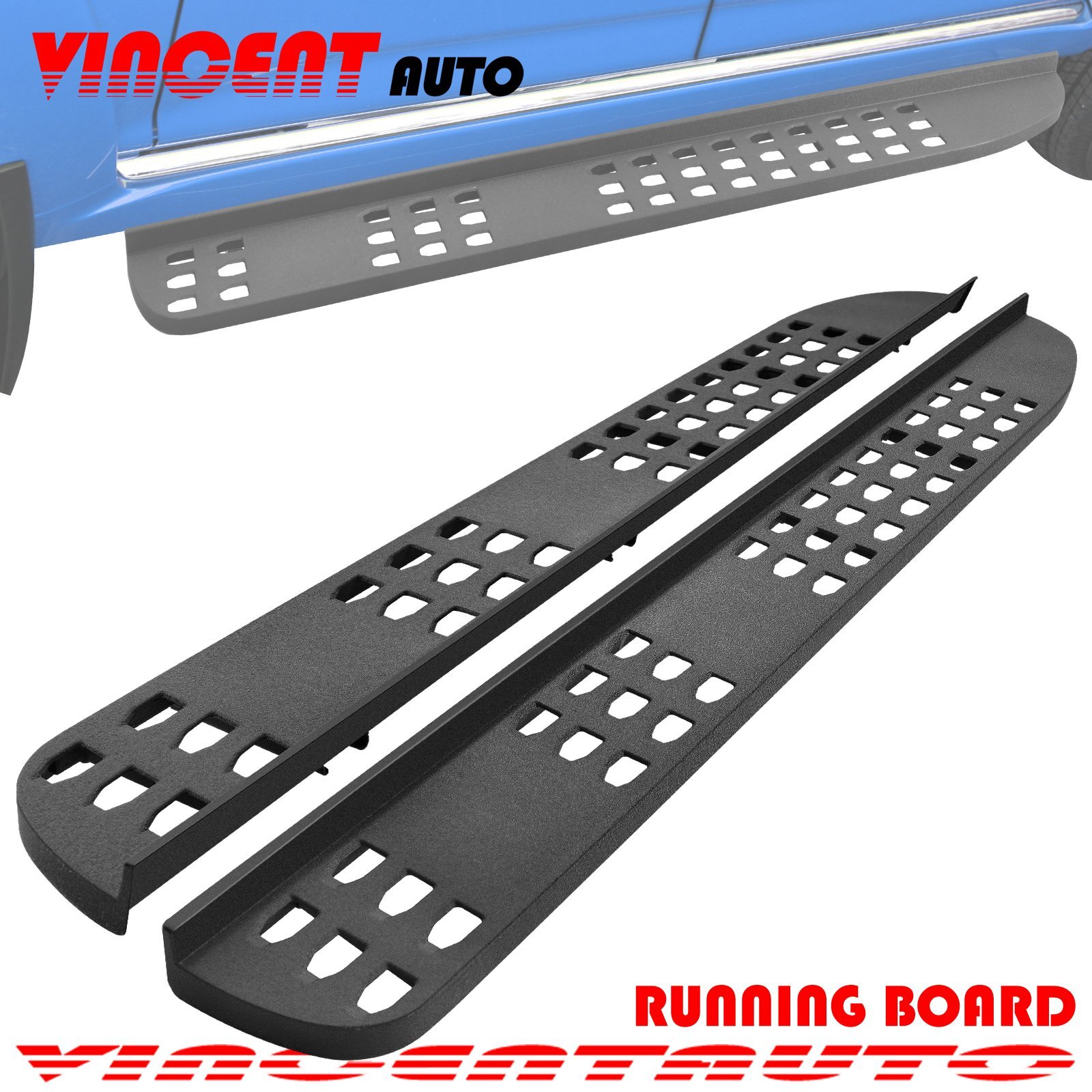 7" Black Raptor Bar Fit 15-24 FORD F-150 Super Crew Cab Side Step Running Board