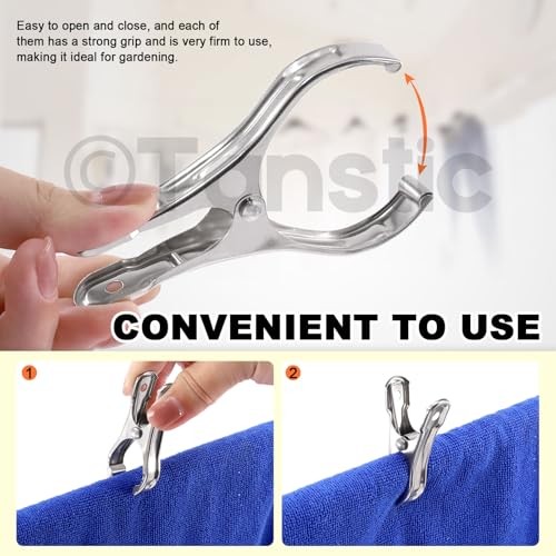 40Pcs 3.5 Inch Stainless Steel Greenhouse Clamps Garden Clips 3.5 inch - 40pcs