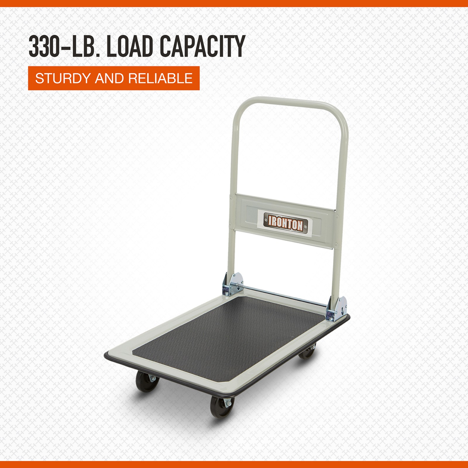 Ironton Folding Platform Truck, 330-Lb. Capacity, 29in.L x 19in.W, 4in. Casters