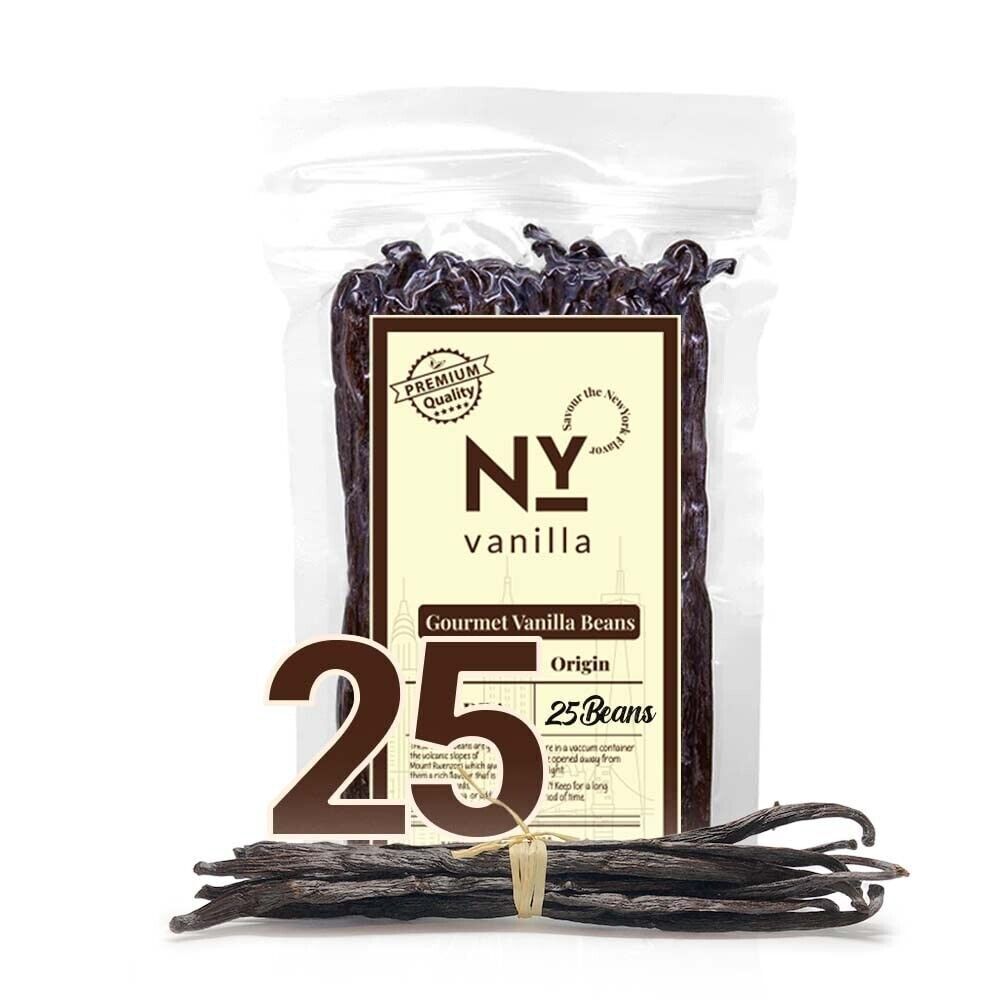 Fresh Organic Vanilla Beans Grade A 5'- 8' - Bulk Vanilla Pods and Vanilla Cuts.