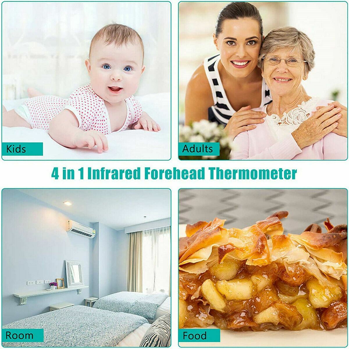 LCD Digital IR Infrared Thermometer Non-contact Temperature Gun Ear Forehead FDA