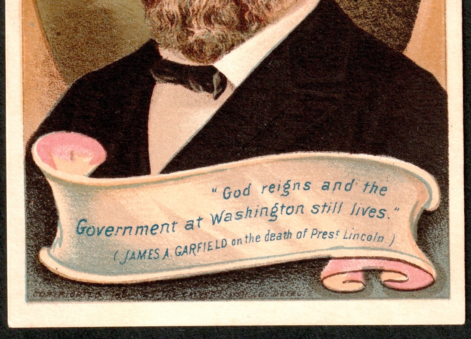 President James A Garfield 1881 RARE set 4x 1881 Widow Death Display Trade Cards