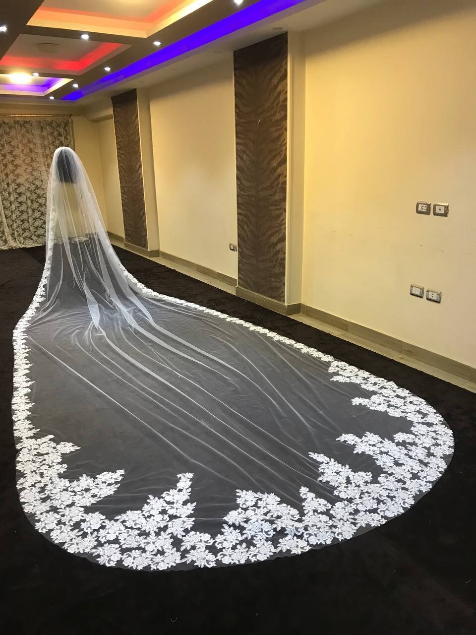 bridal veil lace edge 5 meters length 1 tier Embroidery lace veil
