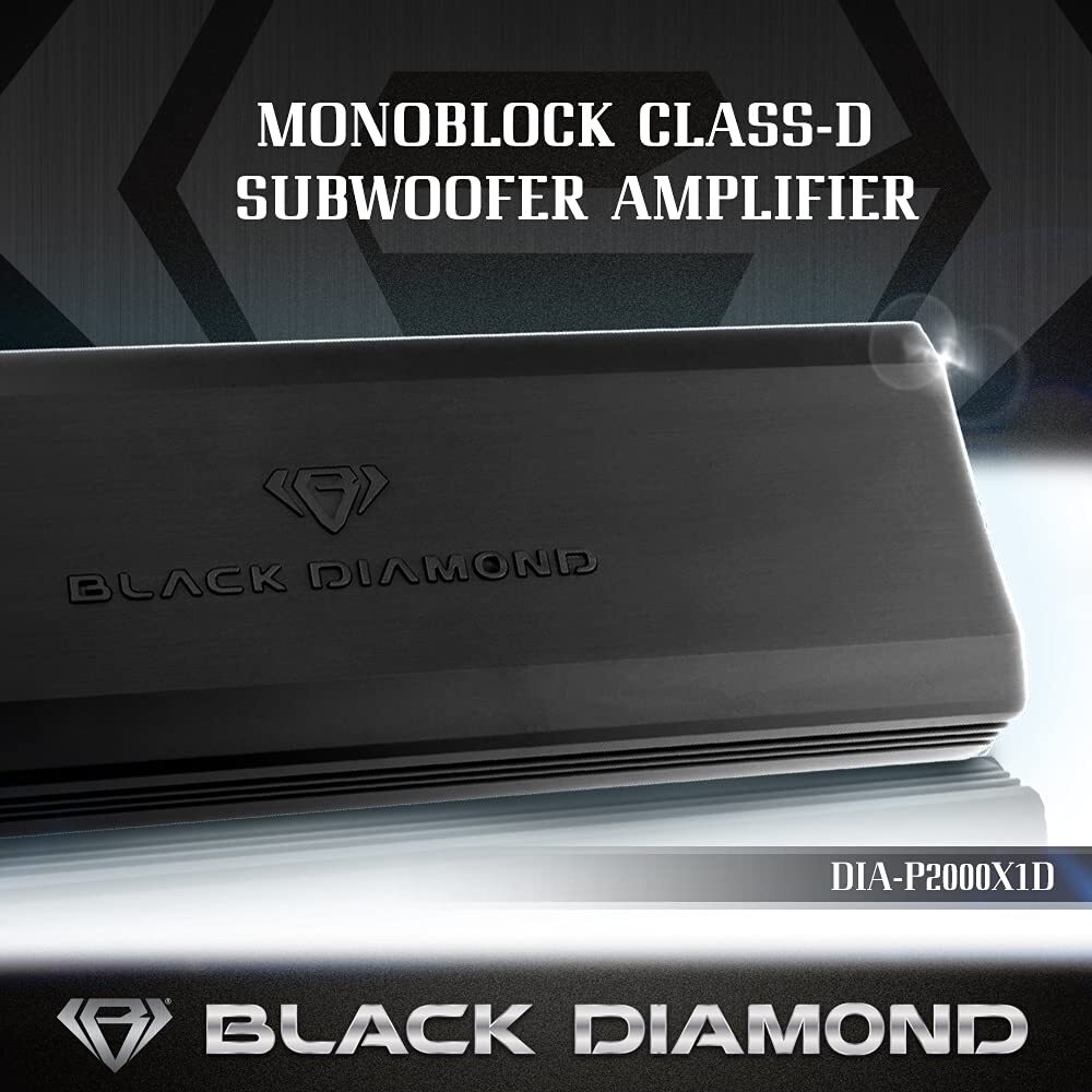 Black Diamond Car Audio Amplifier Class D 1-Channel Monoblock - DIA-P2000x1D