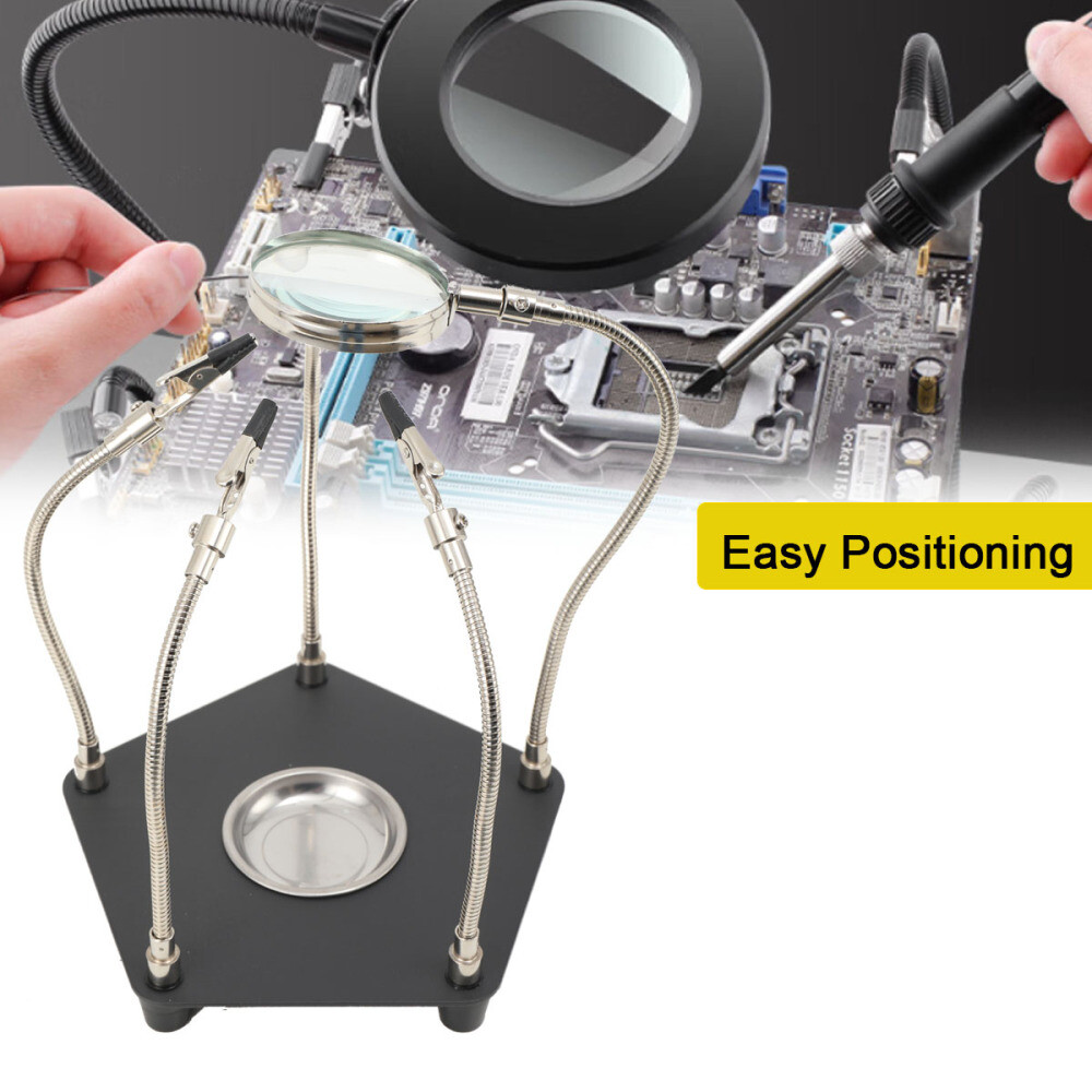 Helping Hands Soldering Station 4 Arms Third Hand Soldering Tool With Magnifier