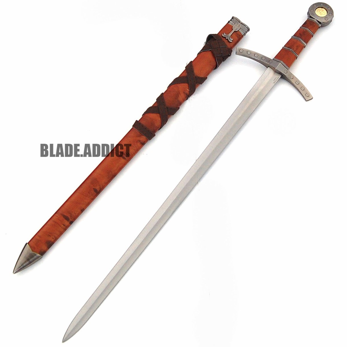 23" King Arthur Excalibur Medieval Crusader Sword Scabbard Historical Fantasy