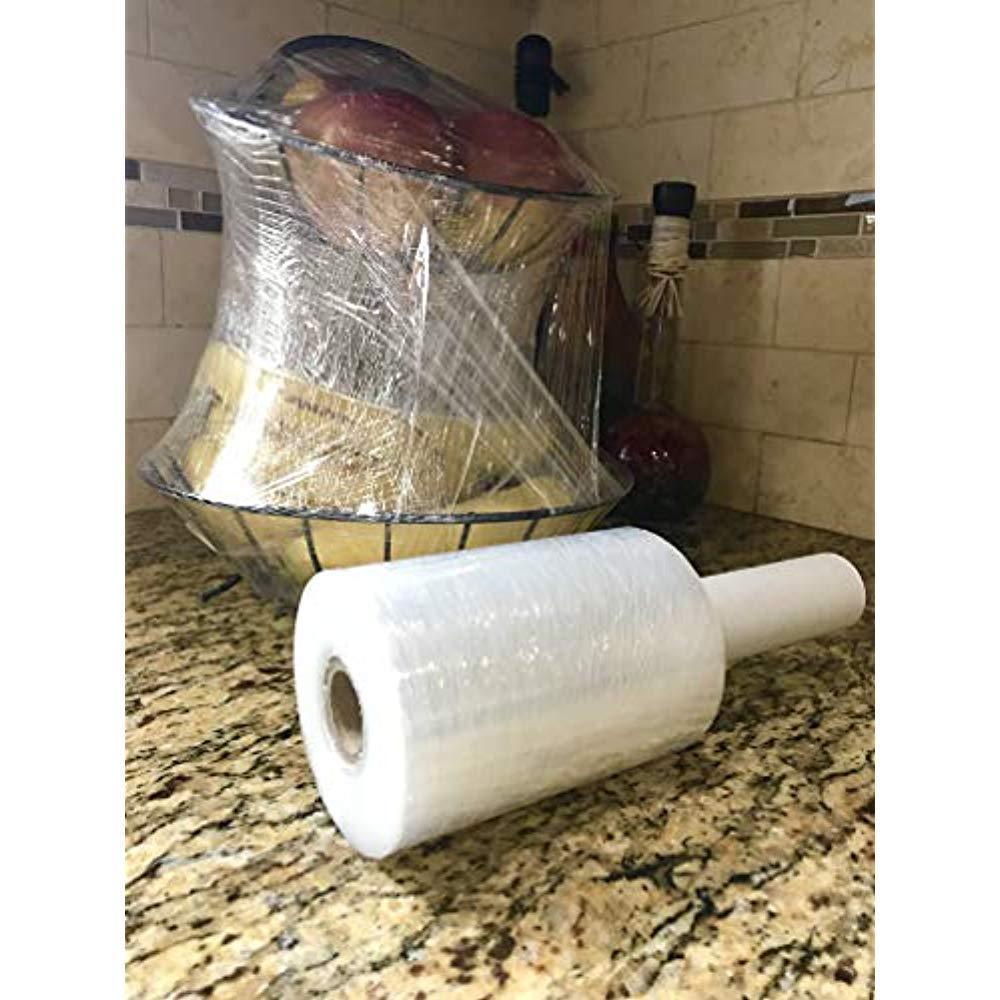 Shrink wrap Stretch Film Clear 3 Rolls 5"x1000 80 Gauge with Handle Heavy Duty