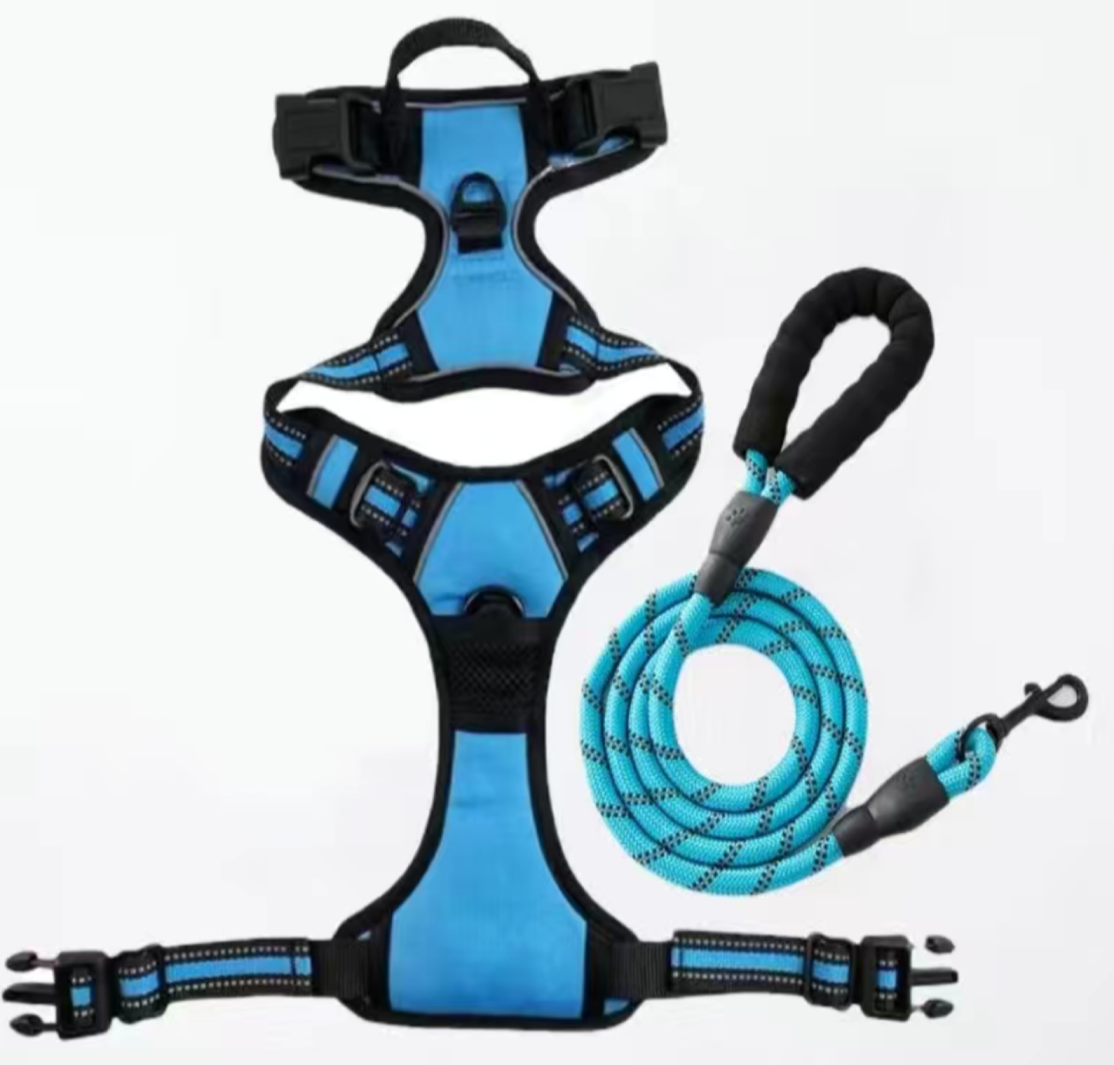 Dog Harness & Training Leash No Pull Control Adjustable Large Handle Heavy Duty