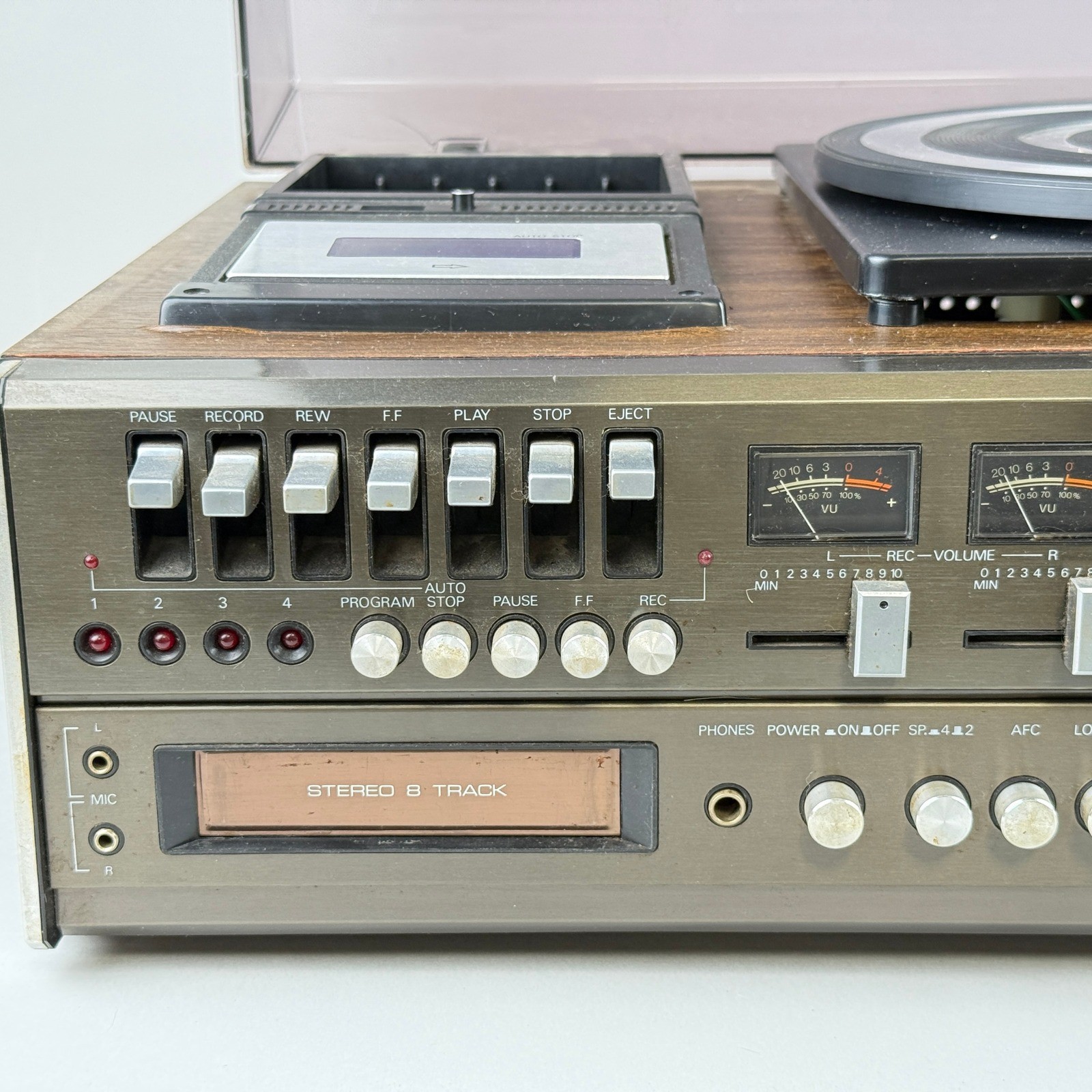 Emerson M 3000 Vintage Stereo System Turntable 8-Track Cassette AM/FM Receiver