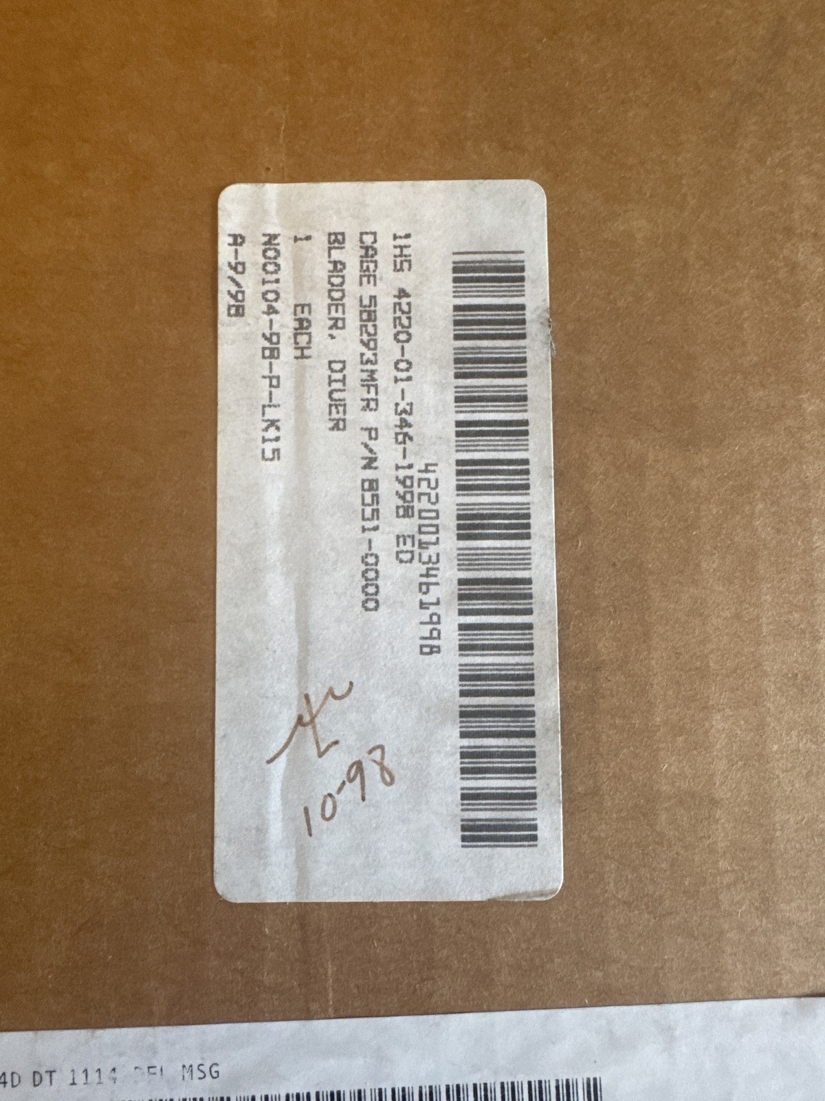 NOS USGI Scuba Gear Diving Bladder Water / Urine Bag