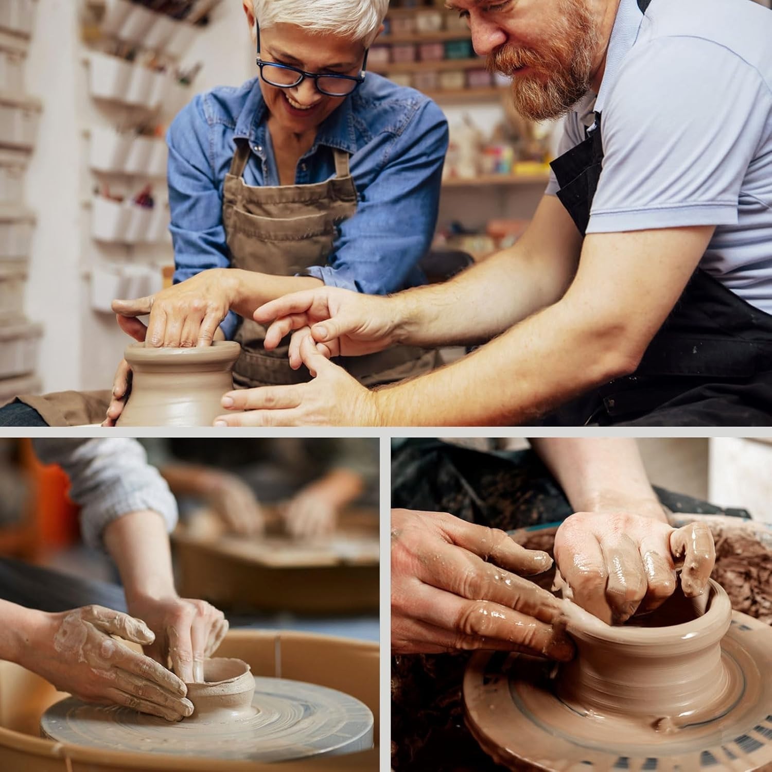 White Ceramic Vase, Small Cute Flower Vase for Pampas Grass, Home, and Decor
