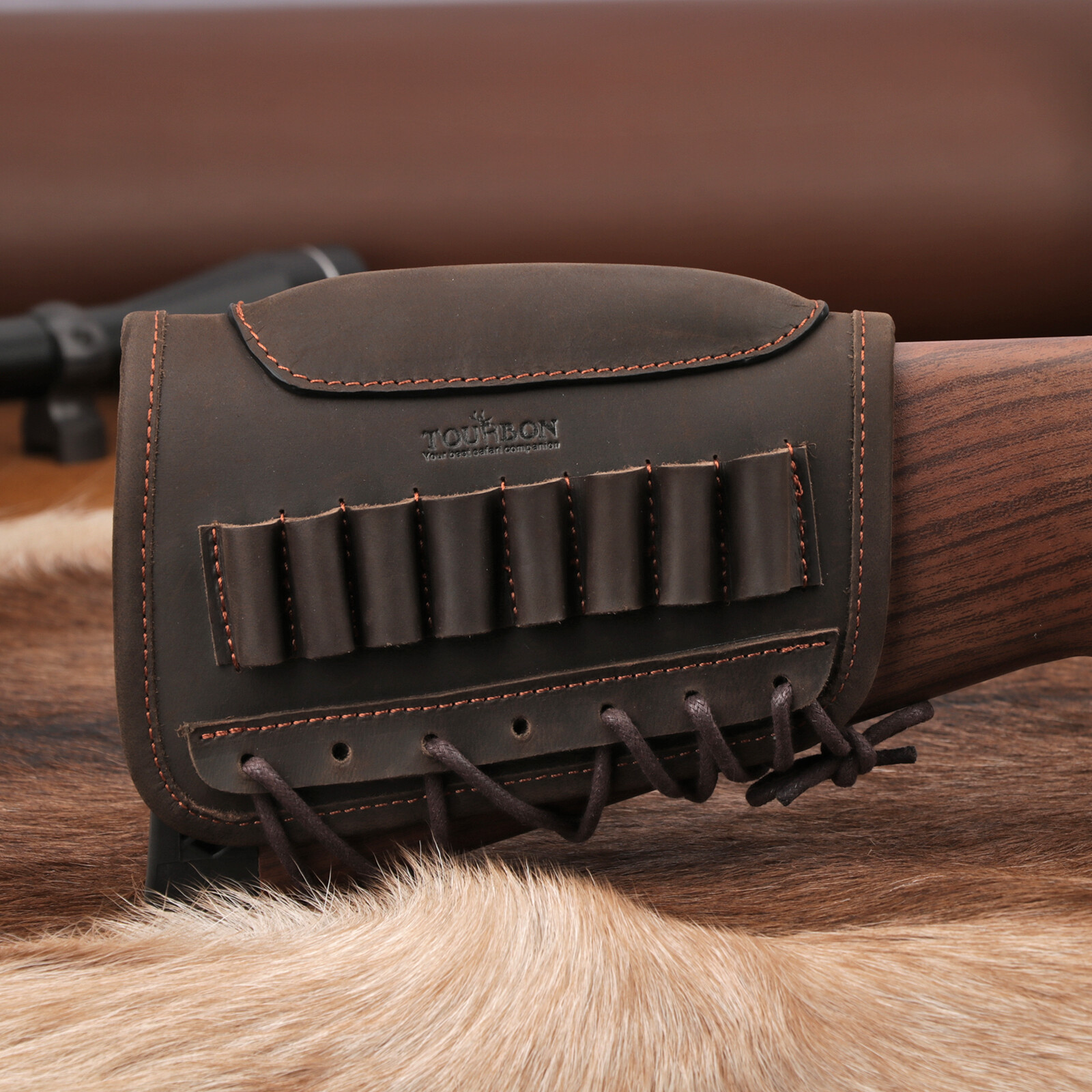 TOURBON Hunting Cheek Rest Riser Rifle Cartridges Ammo Holster Buttstock Sleeve