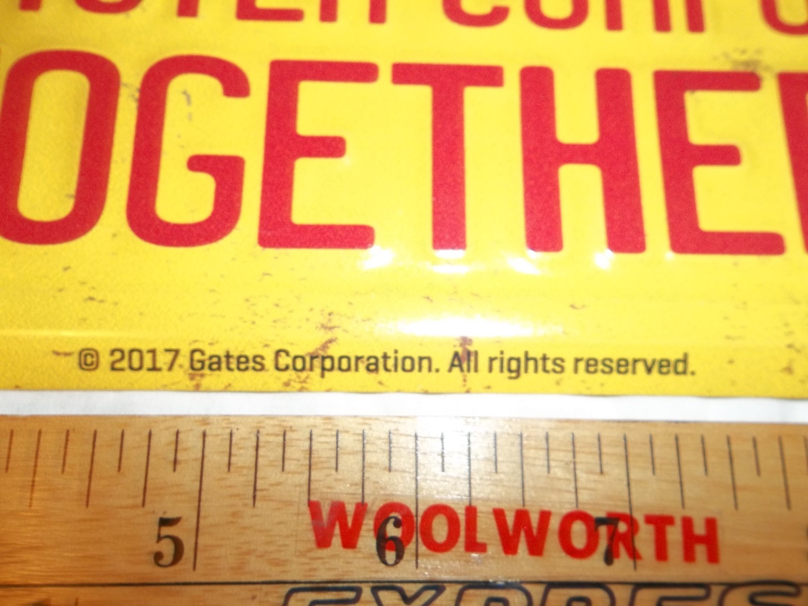 Vtg 2017 GATES AUTOMOTIVE GAS STATION OIL SIGN BELTS SERVICE REPAIR 12" x 12"