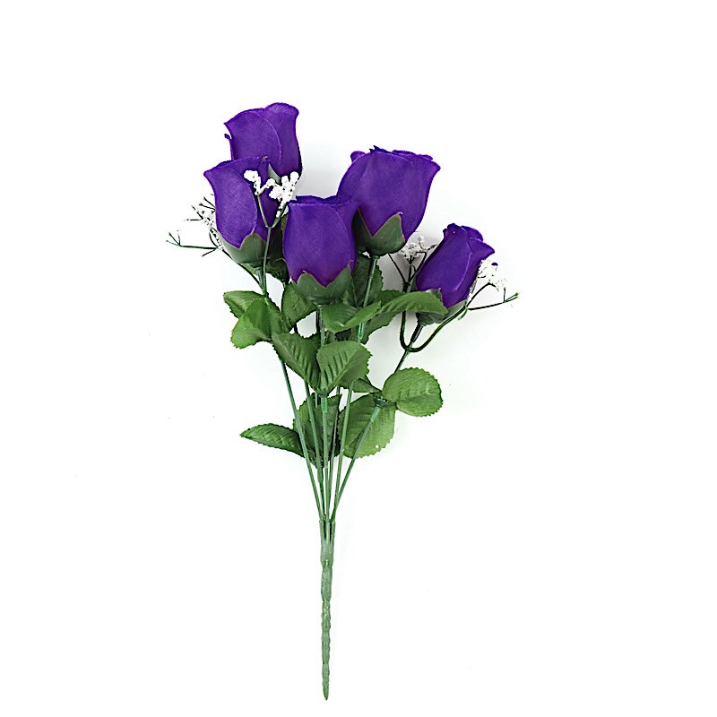 84 Purple SILK ROSE BUDS Wedding Party Flowers Bouquets Decorations on SALE