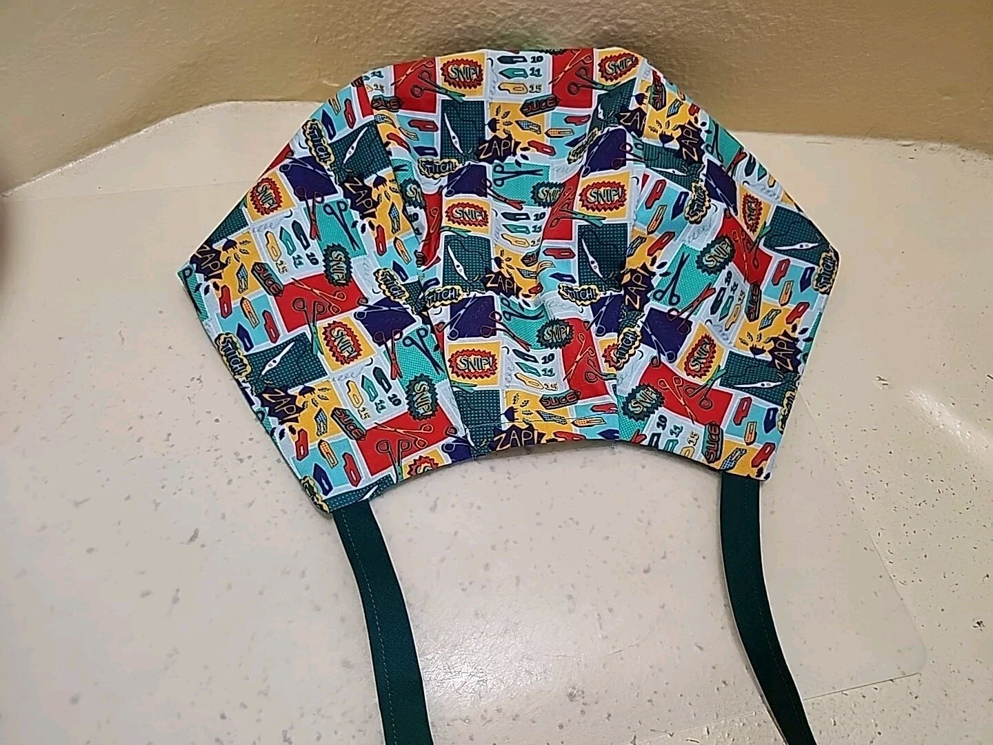 Surgery Comic Book OR Men's Skull/Chemo Surgical Scrub Hat/Cap Handmade