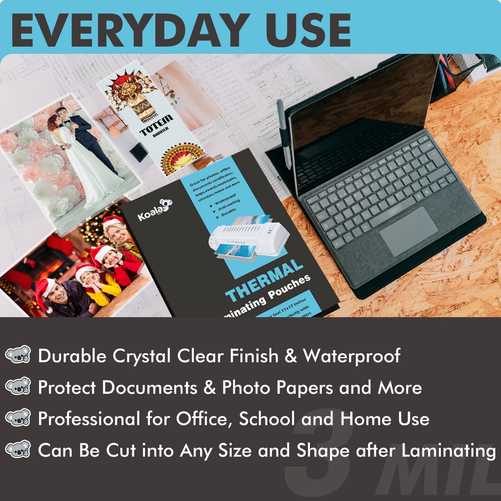 Koala Thermal Laminating Pouches 11.5x17.5 In 50 Sheets 5 Mil Seal 11x17 Menu