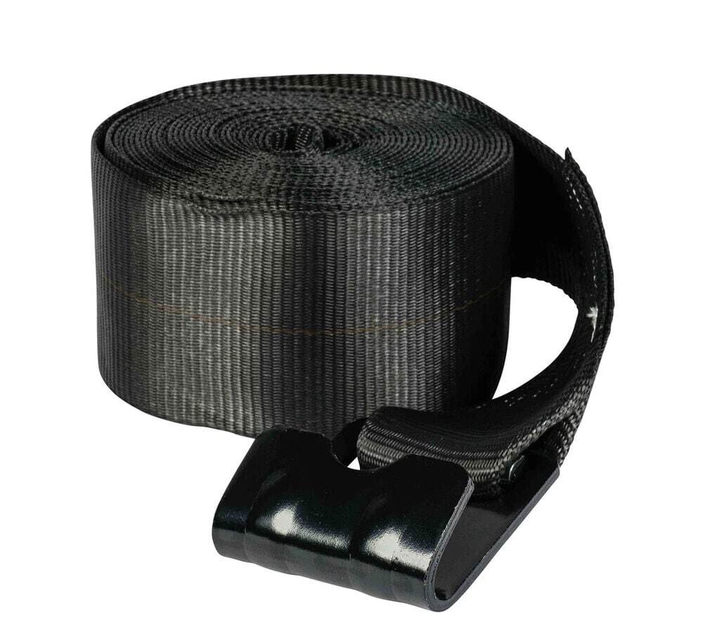 (4 Pk) 4"x30' Winch Straps w/flat Hook - Black, WLL 5400 Flatbed Tie Down Strap