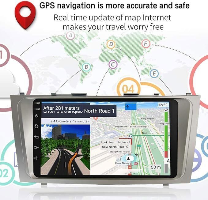 For Toyota Camry 2007-2011 Android 13 Car Stereo Radio GPS Navi WIFI Bluetooth