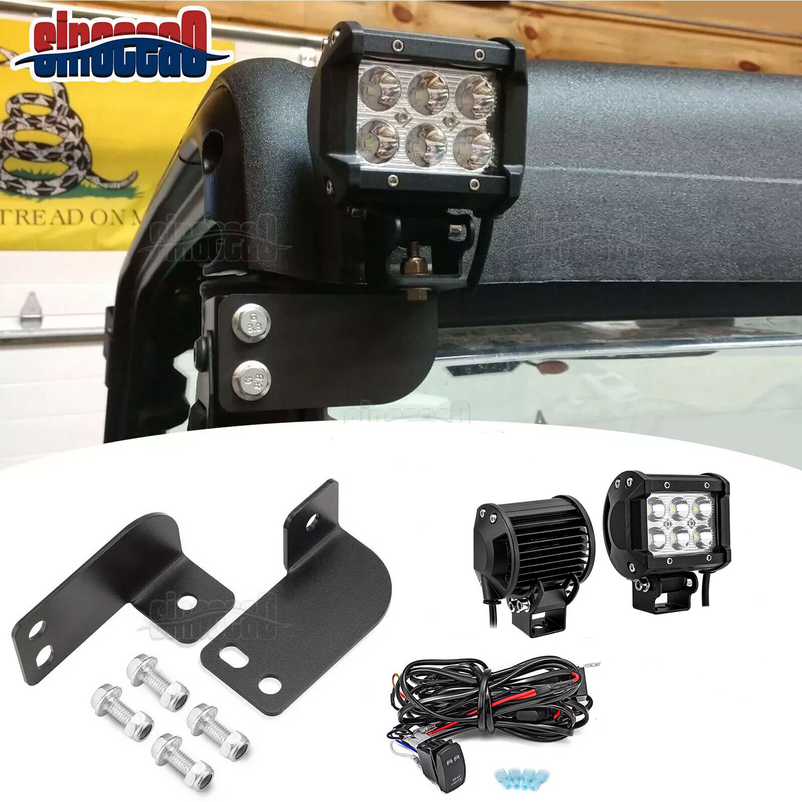 For POLARIS RANGER 900 XP 1000 Reverse Rear Backup 18W LED LIGHT Pod Mount+Wire