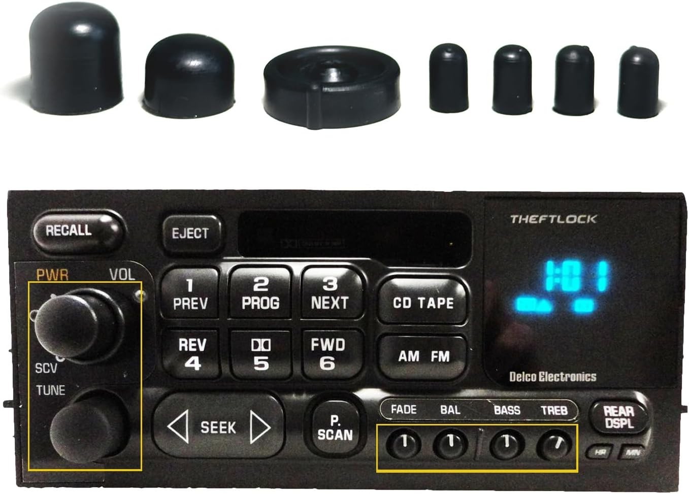 Chevrolet and GM Radio Control Knobs - Knob kit for Original Equipmant Radio....