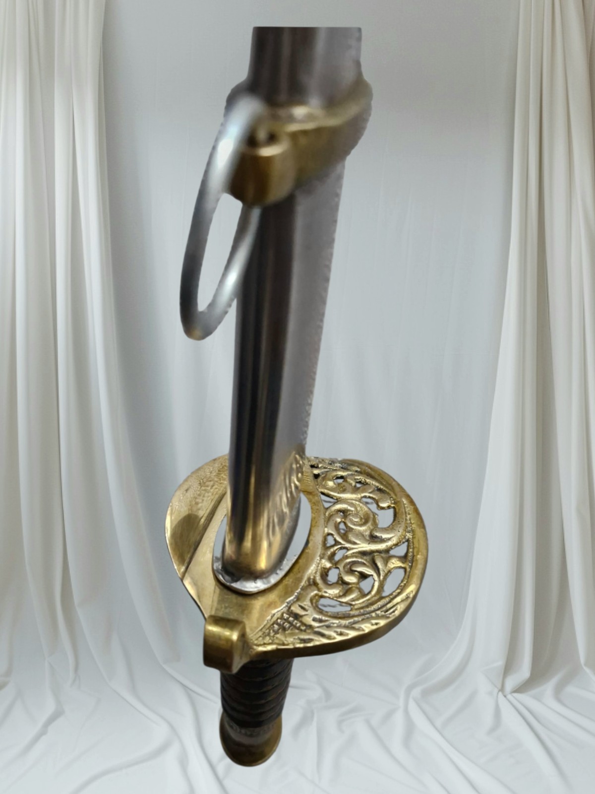 Decorative Brass Handle Naval Officer Dress Sword Replica – Ornate Guard,...