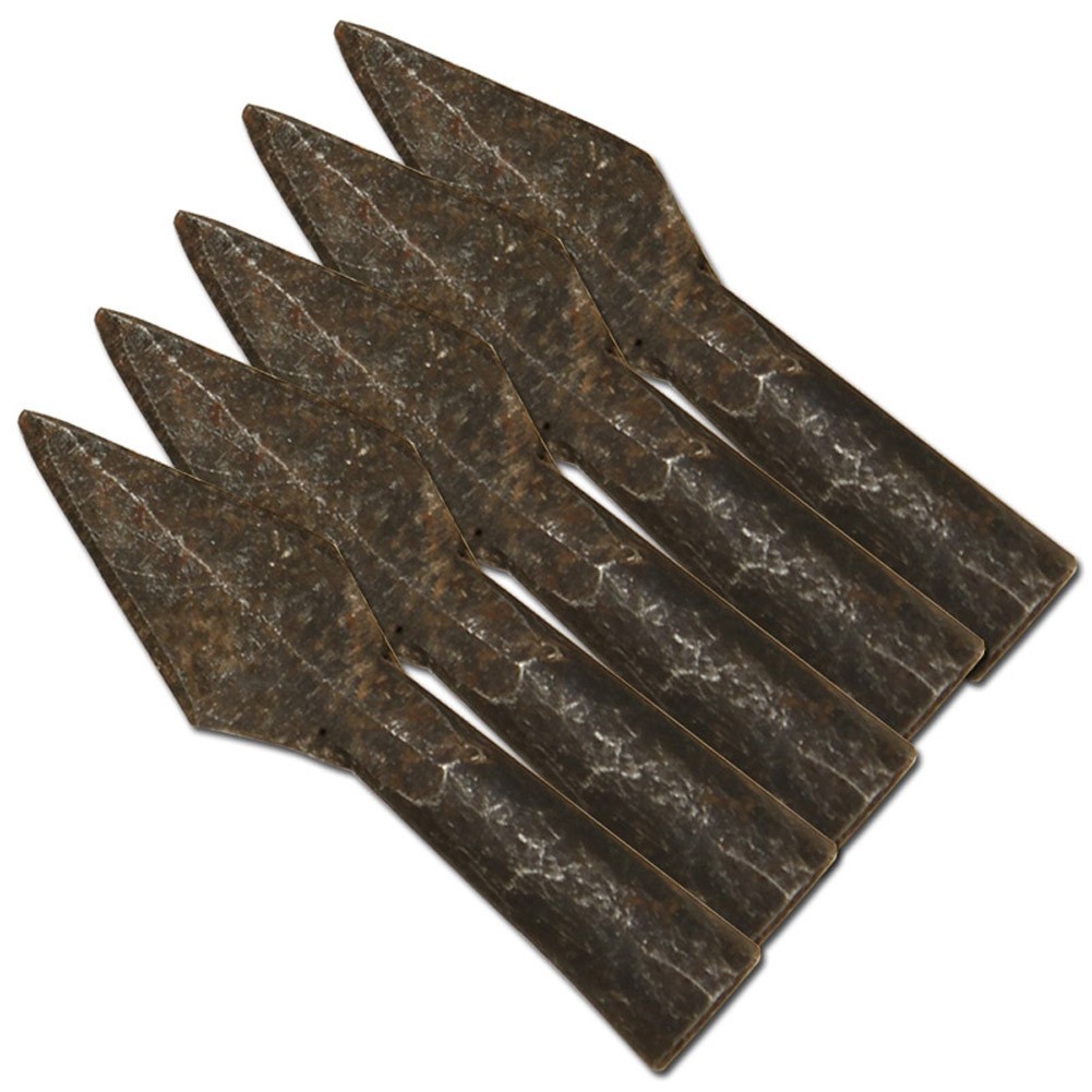 Hand forged Ancient Medieval Viking Iron Arrowheads, 5 piece