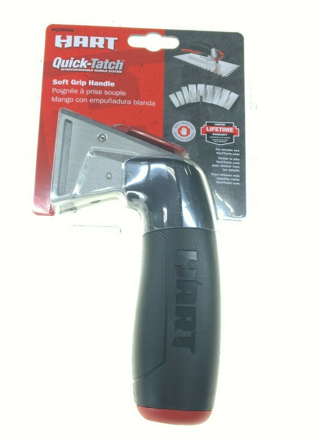 NEW HART QUICK TATCH SOFT GRIP INTERCHANGEABLE TROWEL HANDLE HQTH040