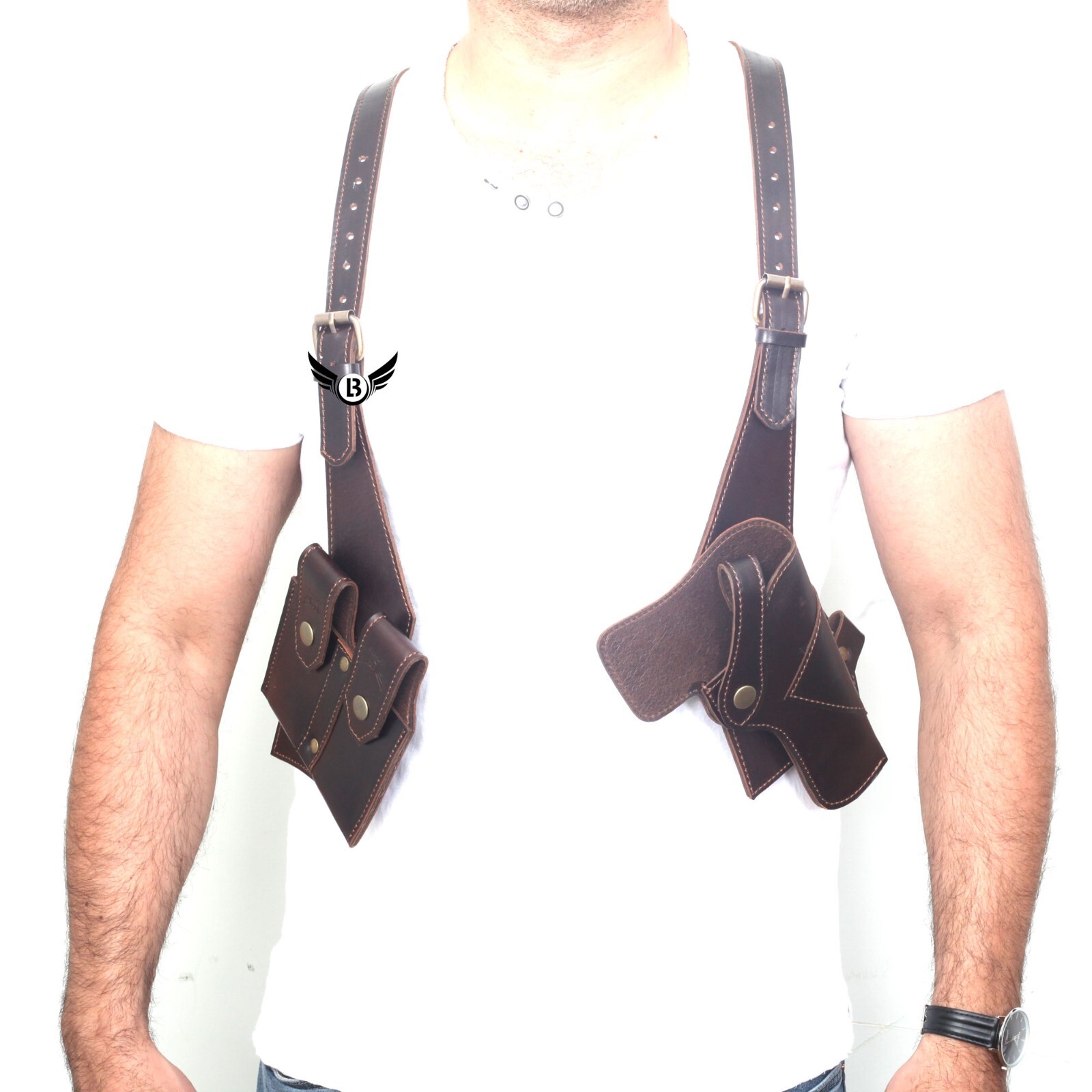 Concealed Holster Cowhide Leather Vertical Right Left & Handers Universal Size