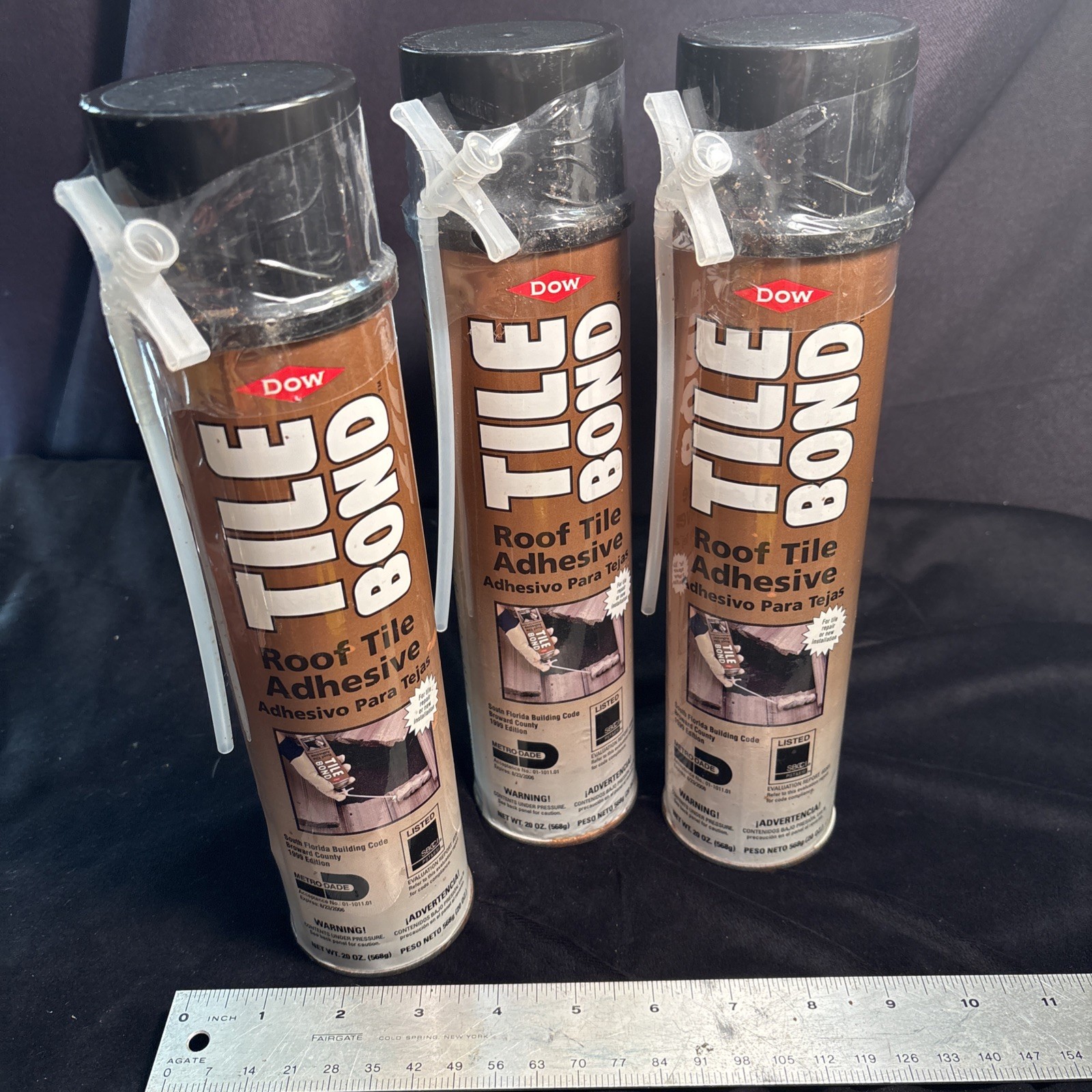 Lot 3 DOW Tile Bond Roof Tile Adhesive 20 Oz Can Sealed Freeship! Please Read!!!