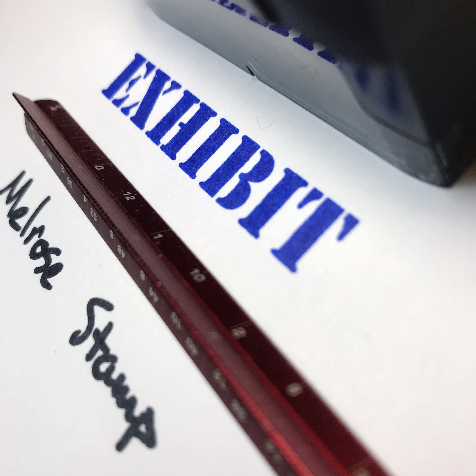 Exhibit Rubber Stamp Blue Ink Self Inking Ideal 4913