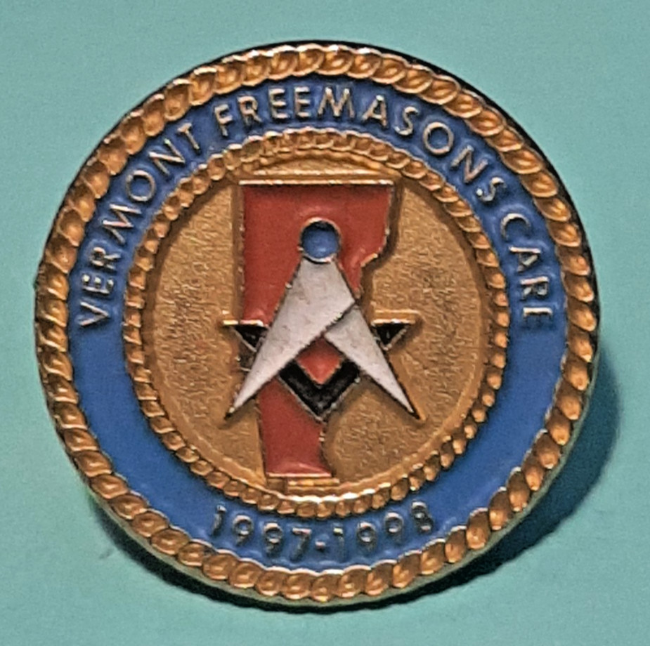 Vintage Vermont Freemasons Care Program Enamel Lapel Pin 1997-1998