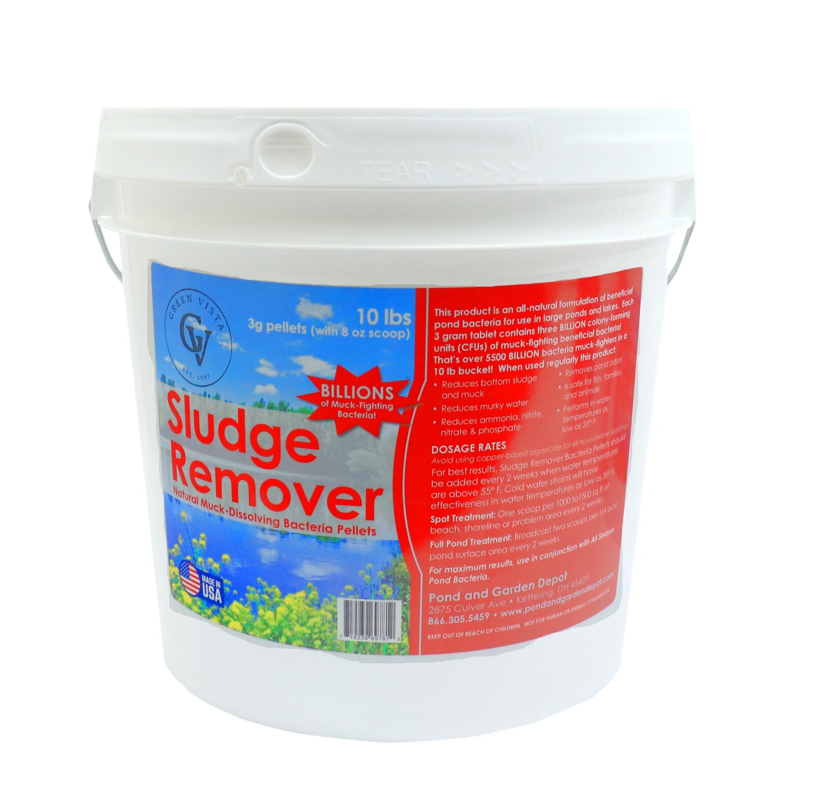 Green Vista Sludge & Muck Remover Pond Water Treatment for Muck | 5 lbs & 10 lbs