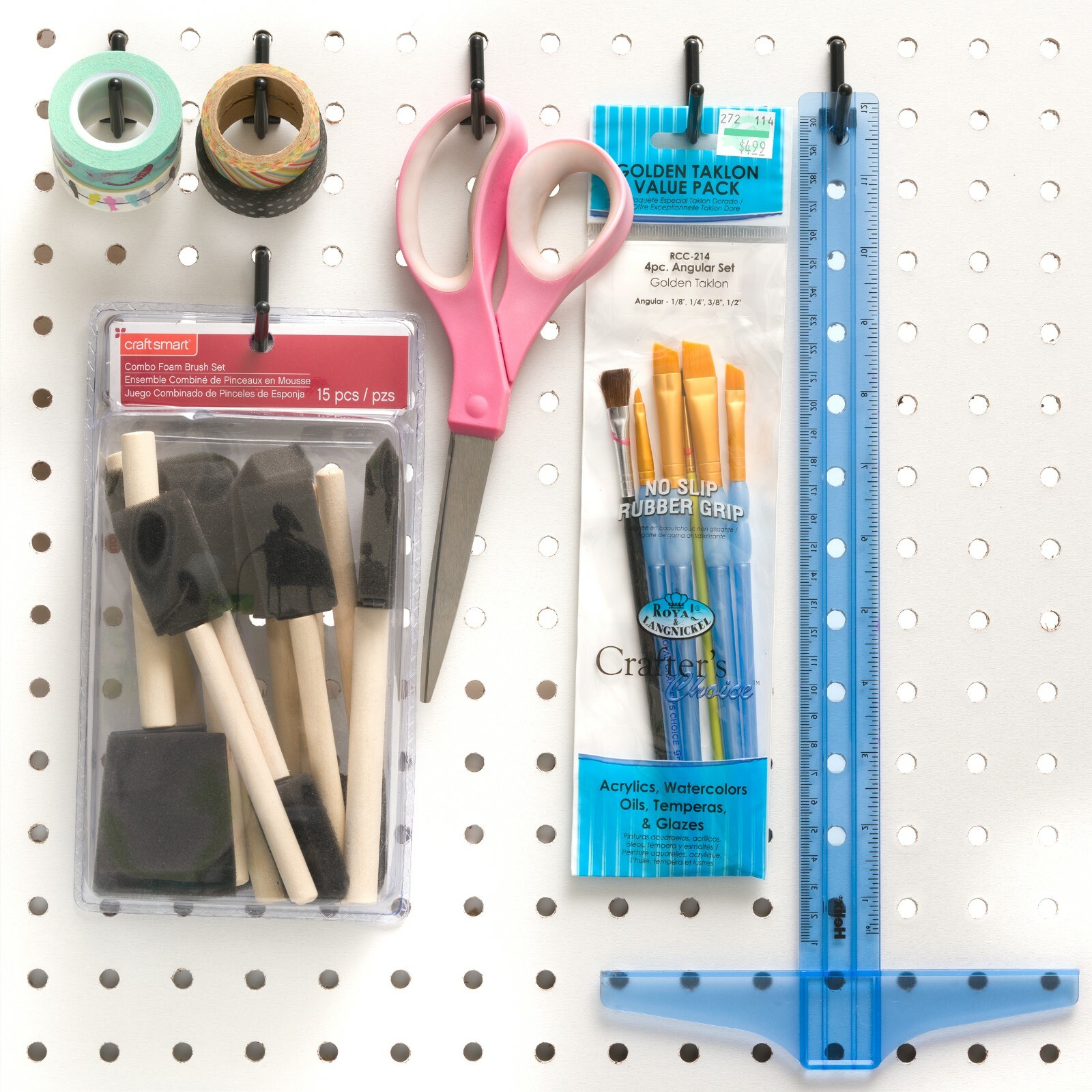 Plastic Pegboard Hooks Lowercase L-Hooks for peg boards 100 pieces MADE IN USA