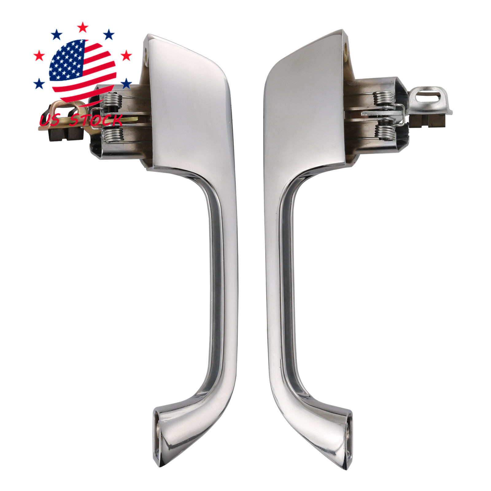 Set 2× Chrome Outer Outside Exterior Door Handle Pair for Chevy GMC Pickup Truck