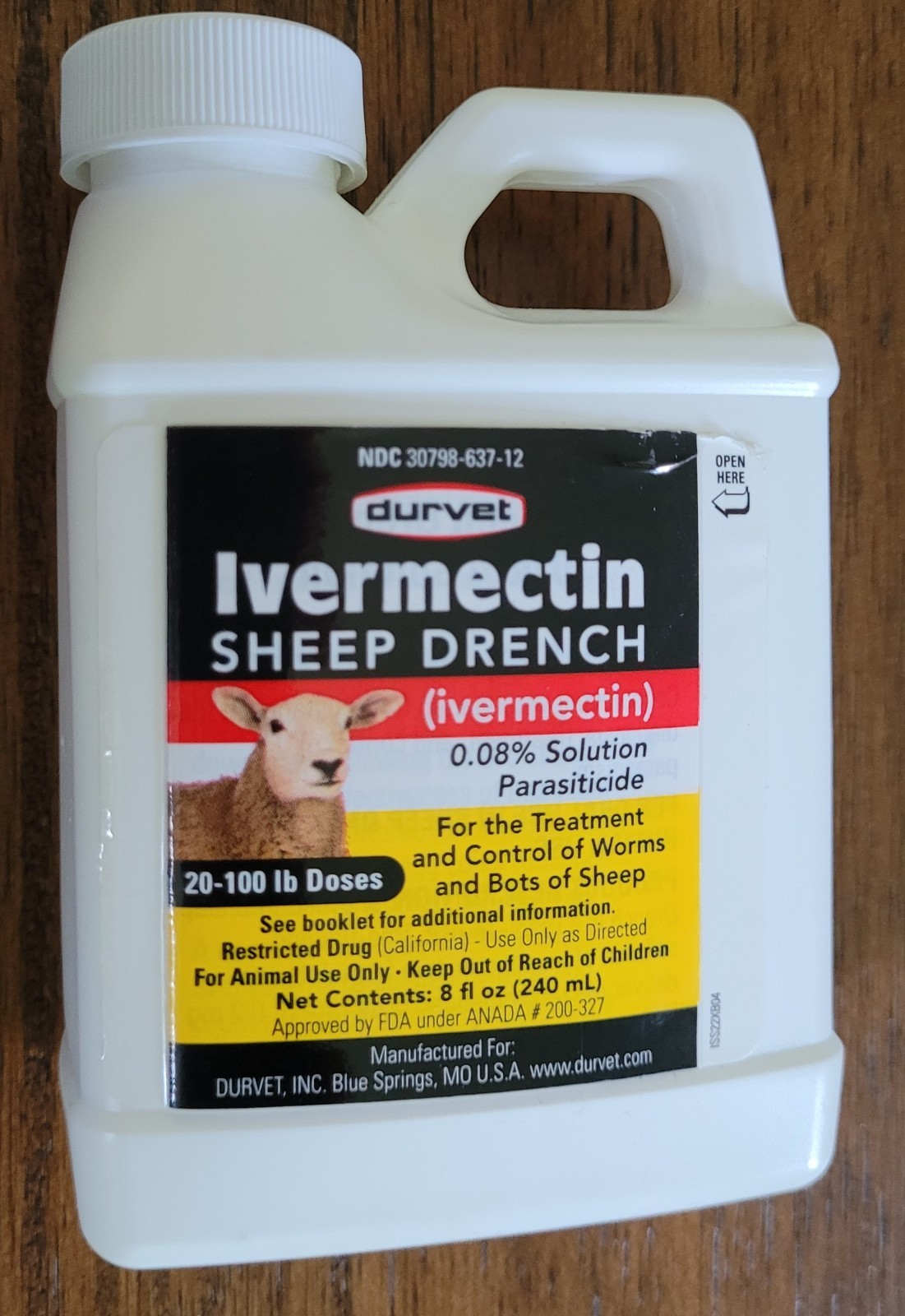 Durvet Sheep Drench Dewormer Wormer 8 fl oz 240ml