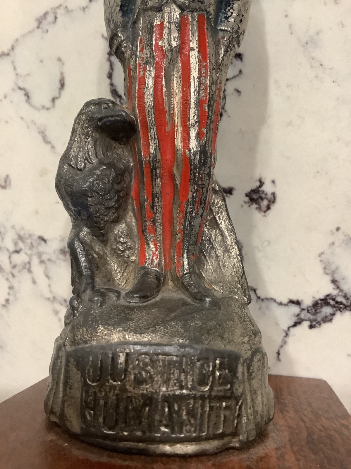 Vintage 1930s Hood Ornament Featuring Uncle Sam with Eagle by his Feet