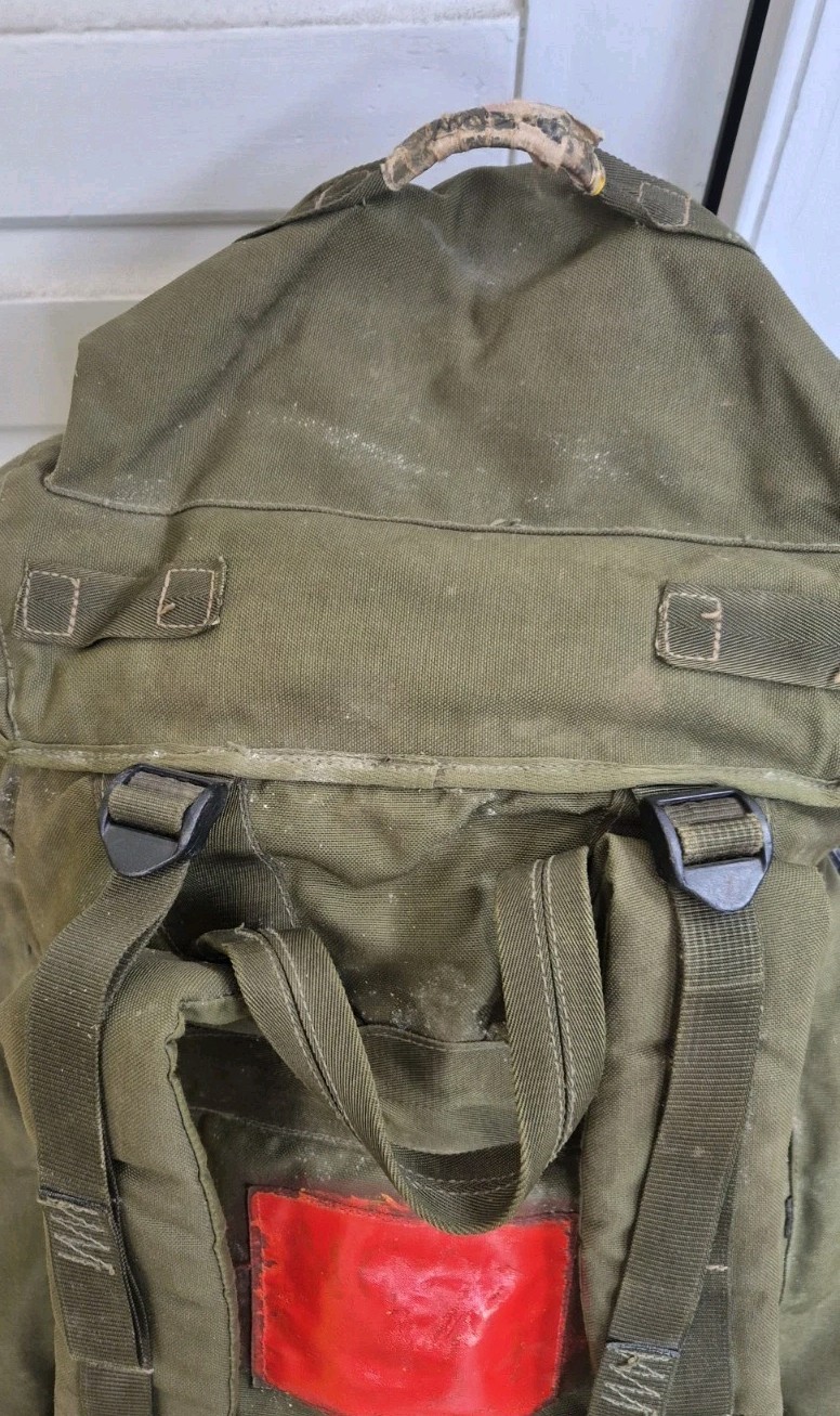 Genuine British Army 120L Bergen Olive Long Back + Side pouches 1990