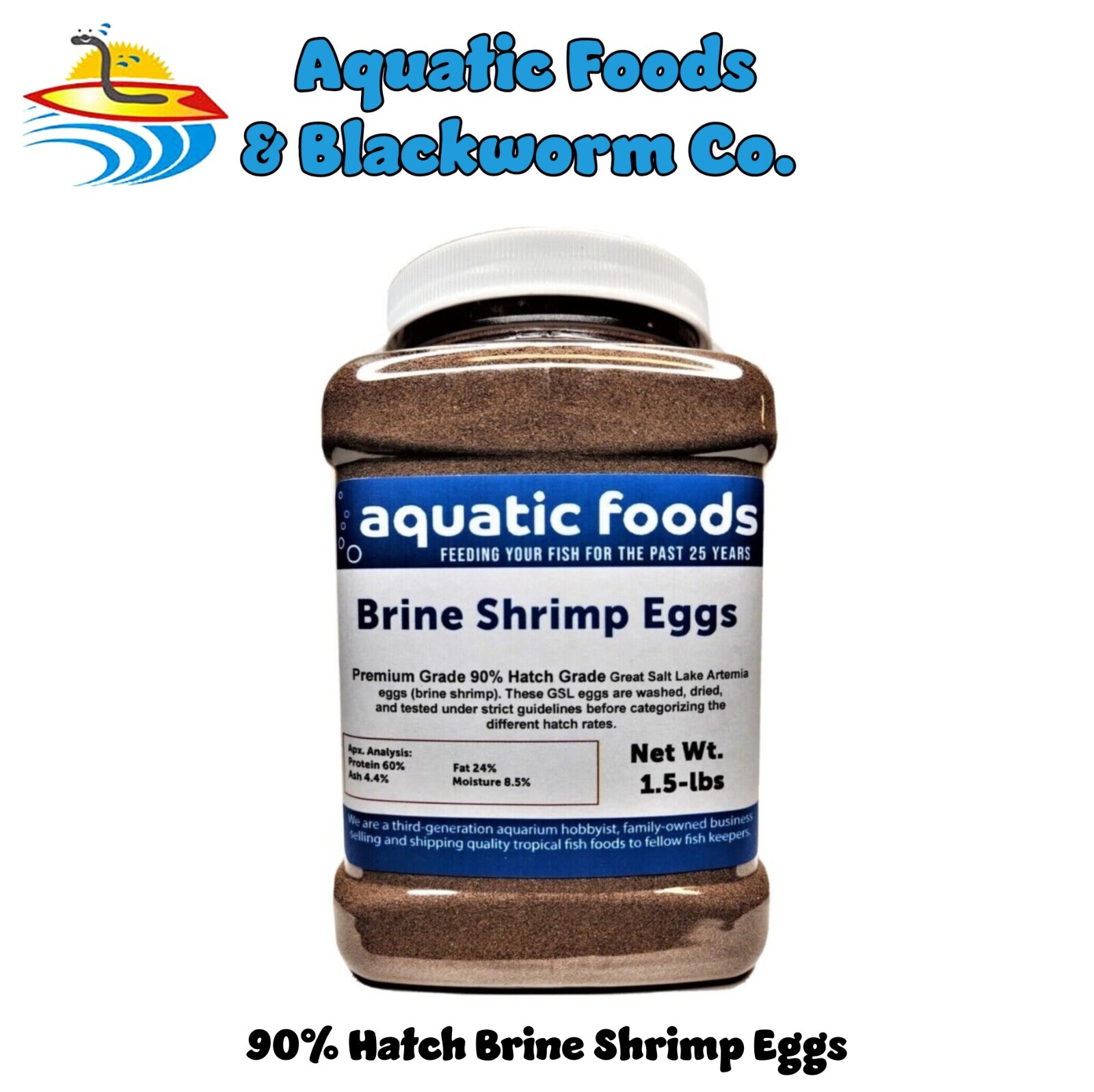 Brine Shrimp Eggs Jar. Premium Grade 90% Hatch Great Salt Lake Artemia Eggs