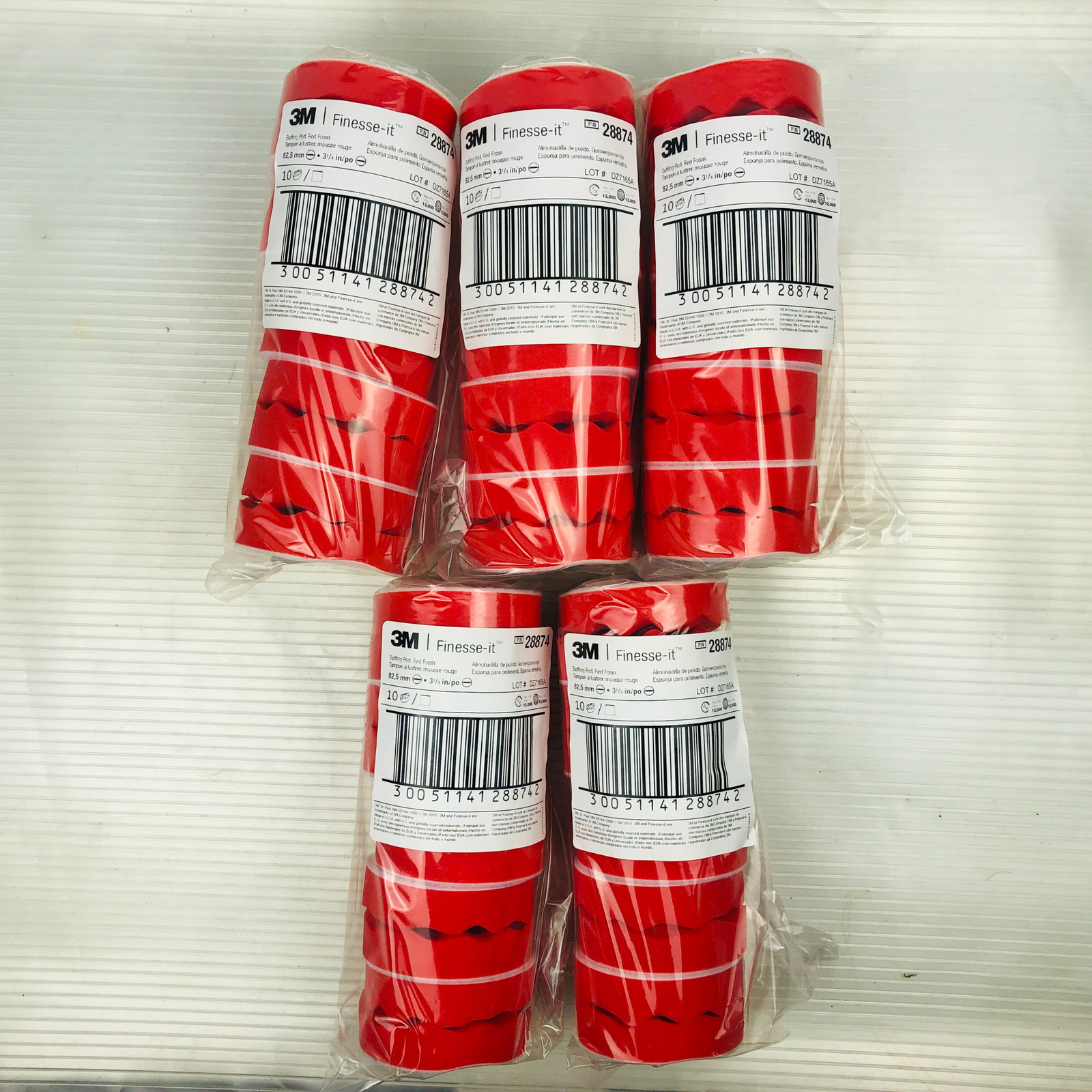 50pk/Case 3M Buffing Pad Finesse-It 28874 Red Foam Waffle Face 3-1/4 Inch New