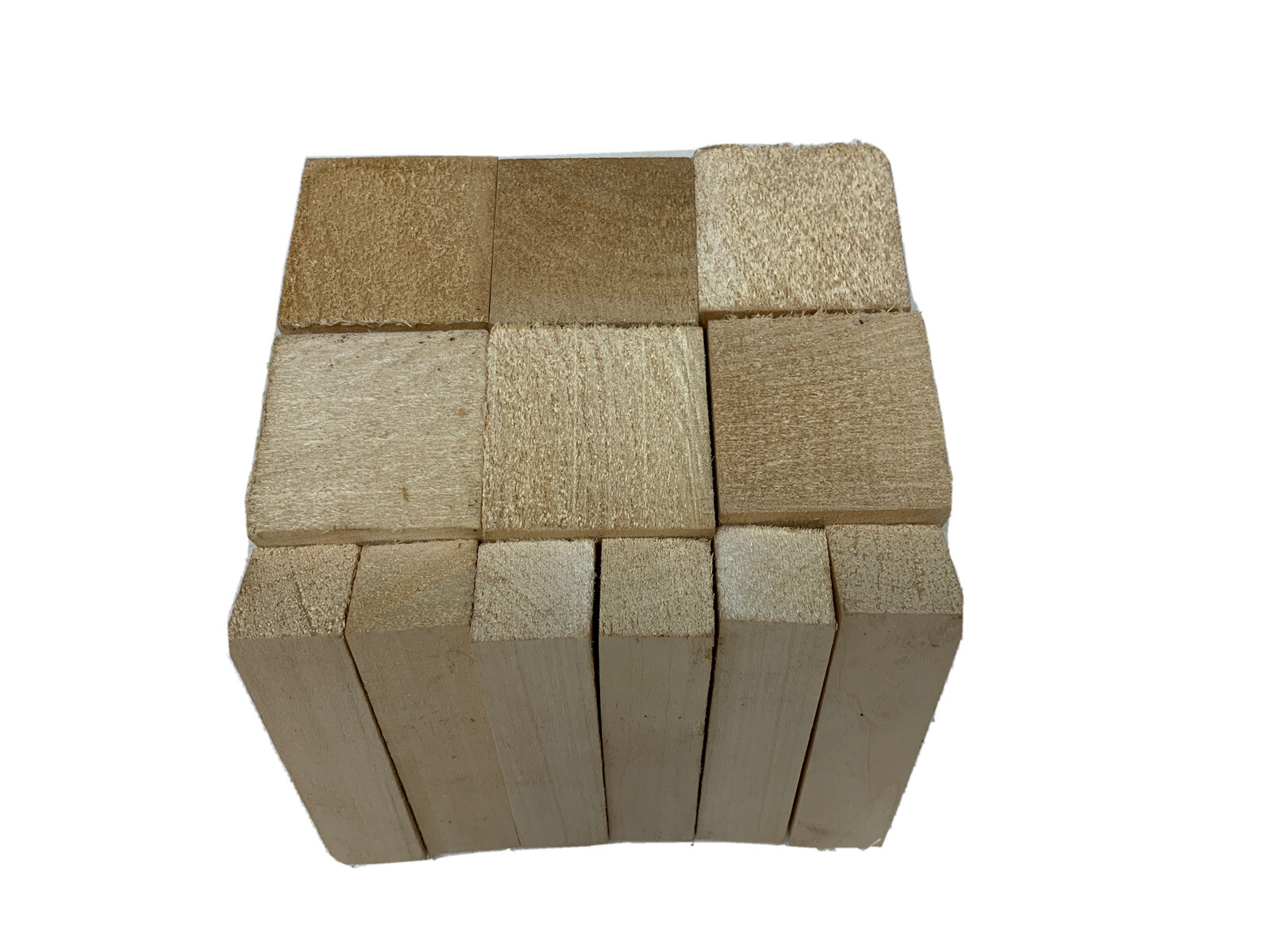12 Pack Basswood Carving Wood Blocks 1" x 1" x 4" (6 pcs) + 2" x 2" x 4" (6 pcs)