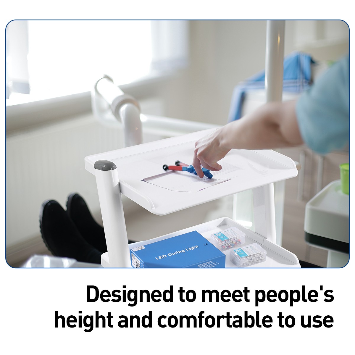 AZDENT Dental Mobile Cabinet Cart with Drawers /Medical Tool Cart Trolley