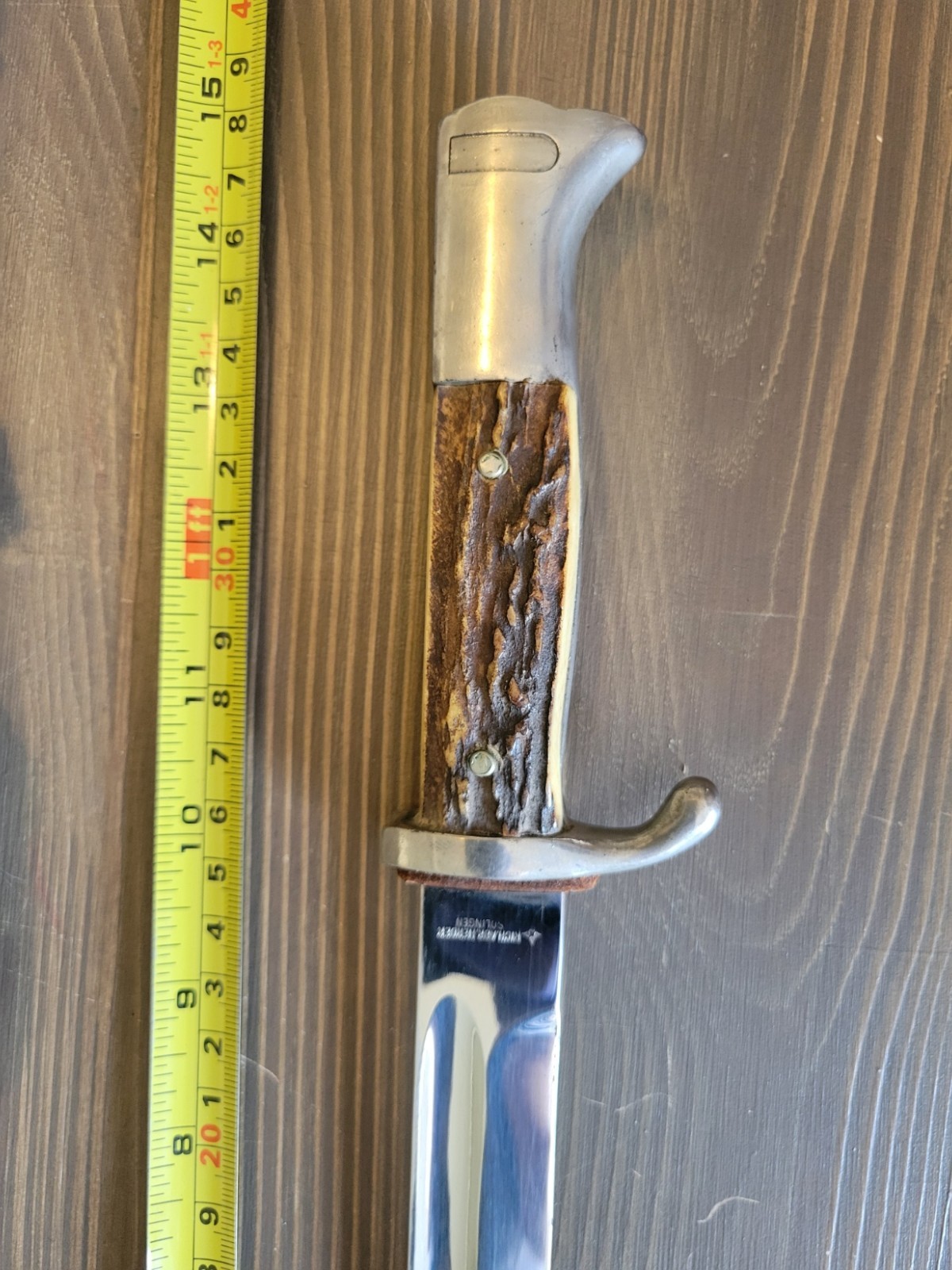 EXCELLENT! WWII German K98 Stag Handle Dress Bayonet by Rich.Abr.Herder Solingen